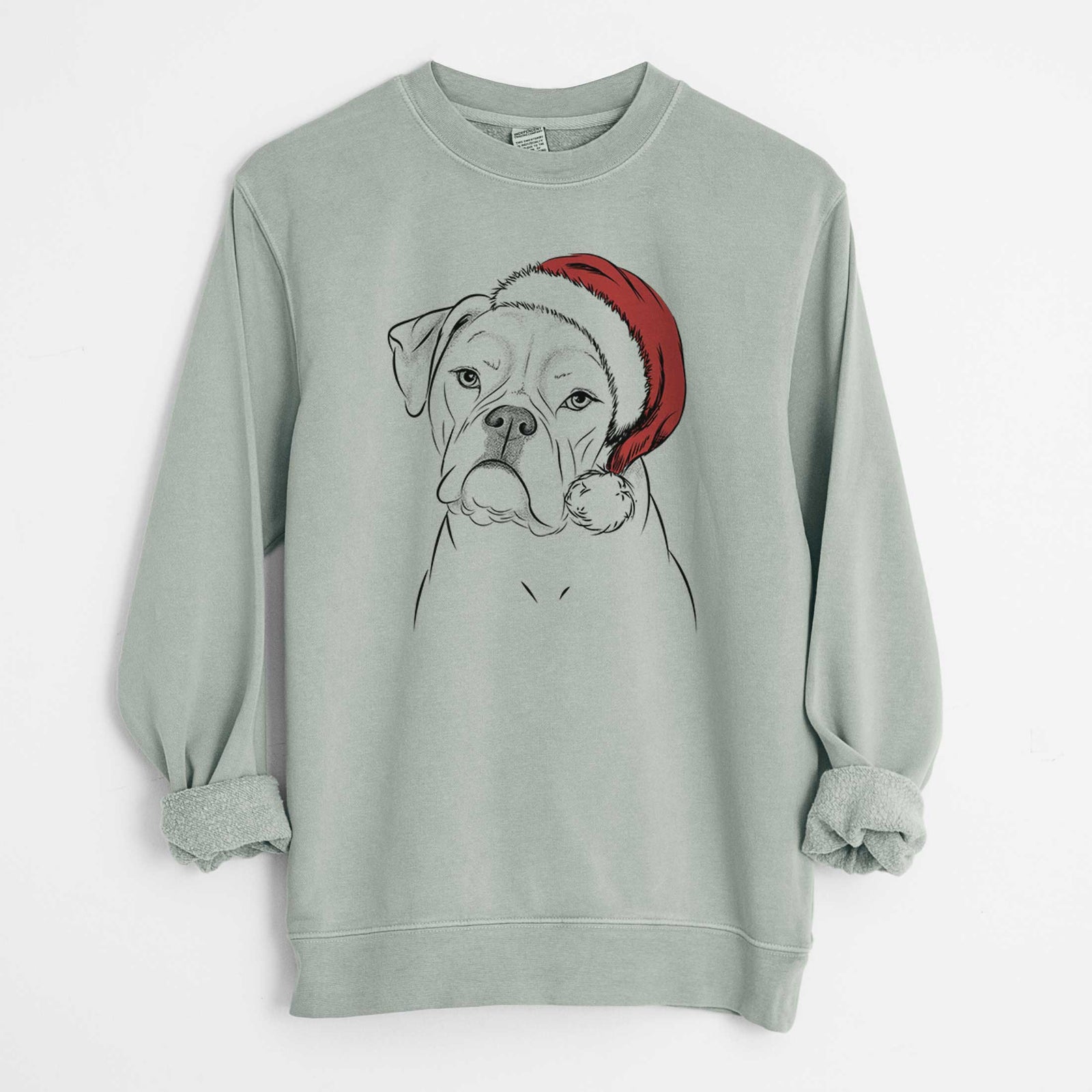 Santa Babe the AmericanBulldog - Unisex Pigment Dyed Crew Sweatshirt