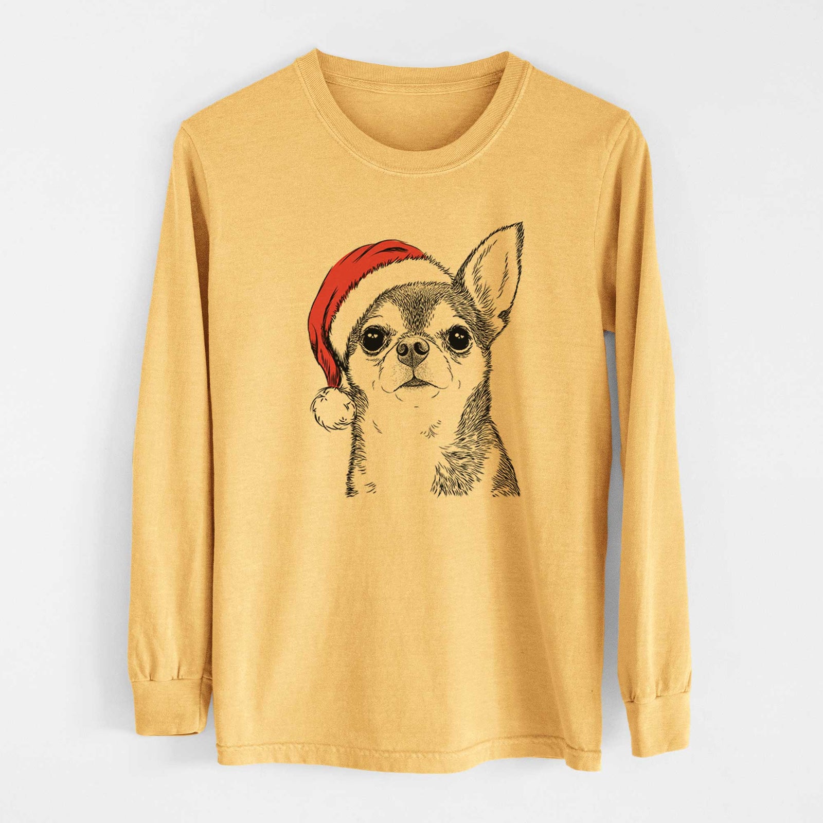 Santa Baby the Chihuahua - Heavyweight 100% Cotton Long Sleeve