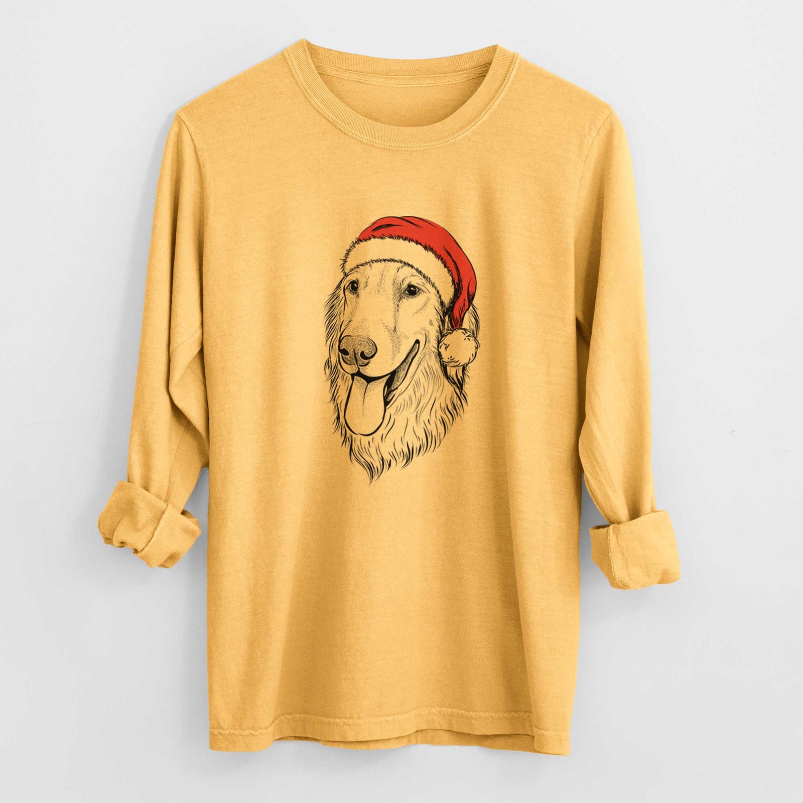Santa Bailey the Golden Retriever - Heavyweight 100% Cotton Long Sleeve