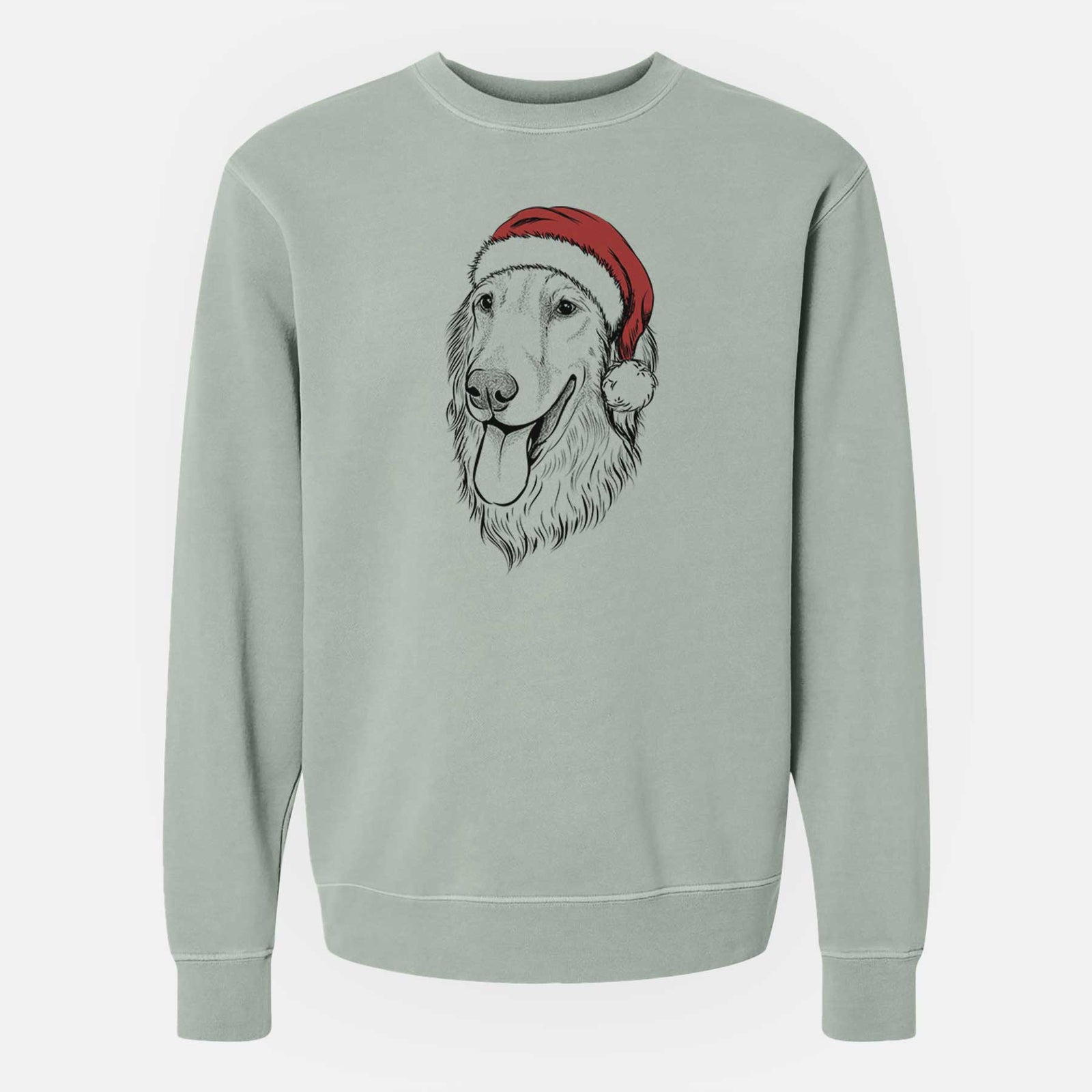 Santa Bailey the Golden Retriever - Unisex Pigment Dyed Crew Sweatshirt