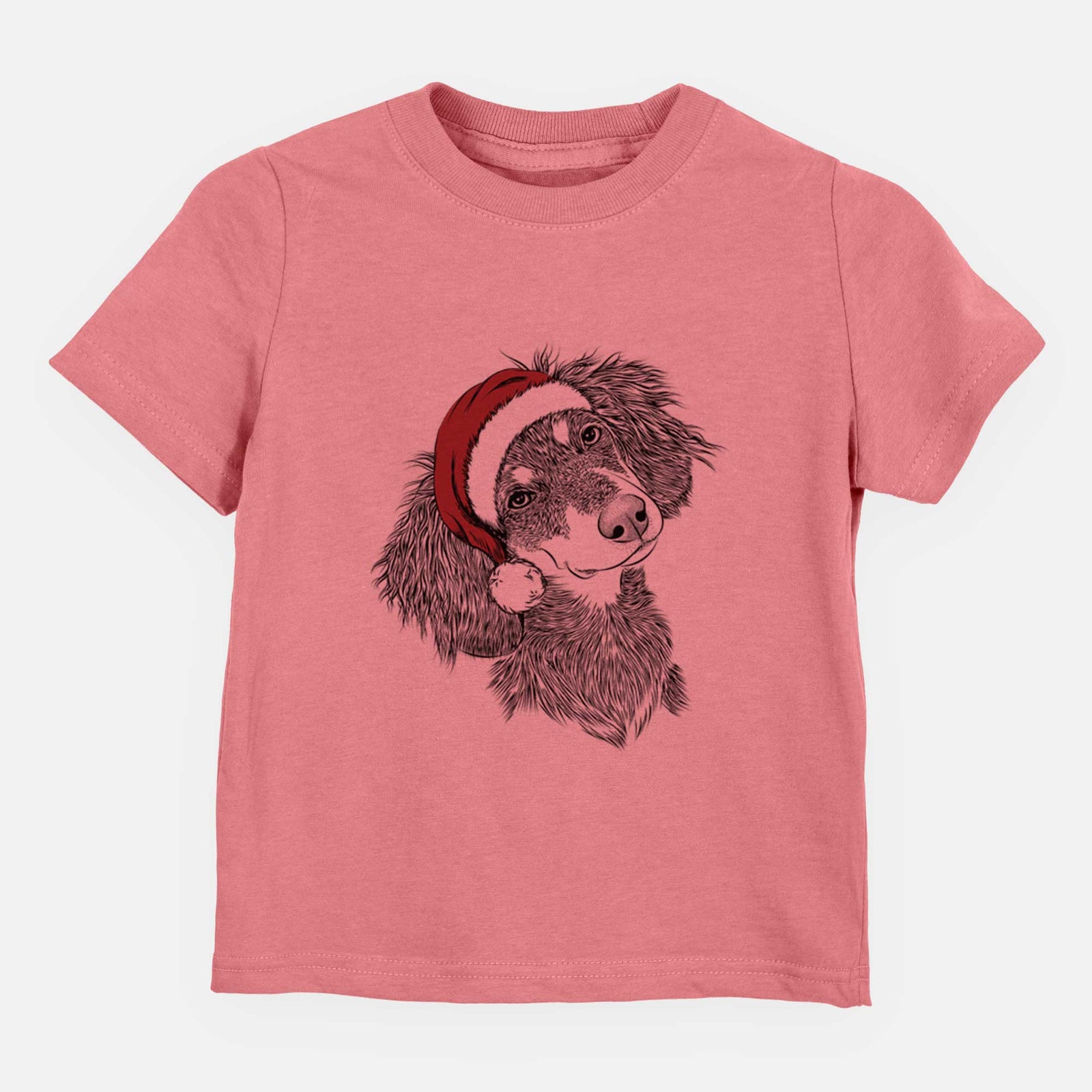 Santa Bailey the Long Haired Dachshund - Kids/Youth/Toddler Shirt