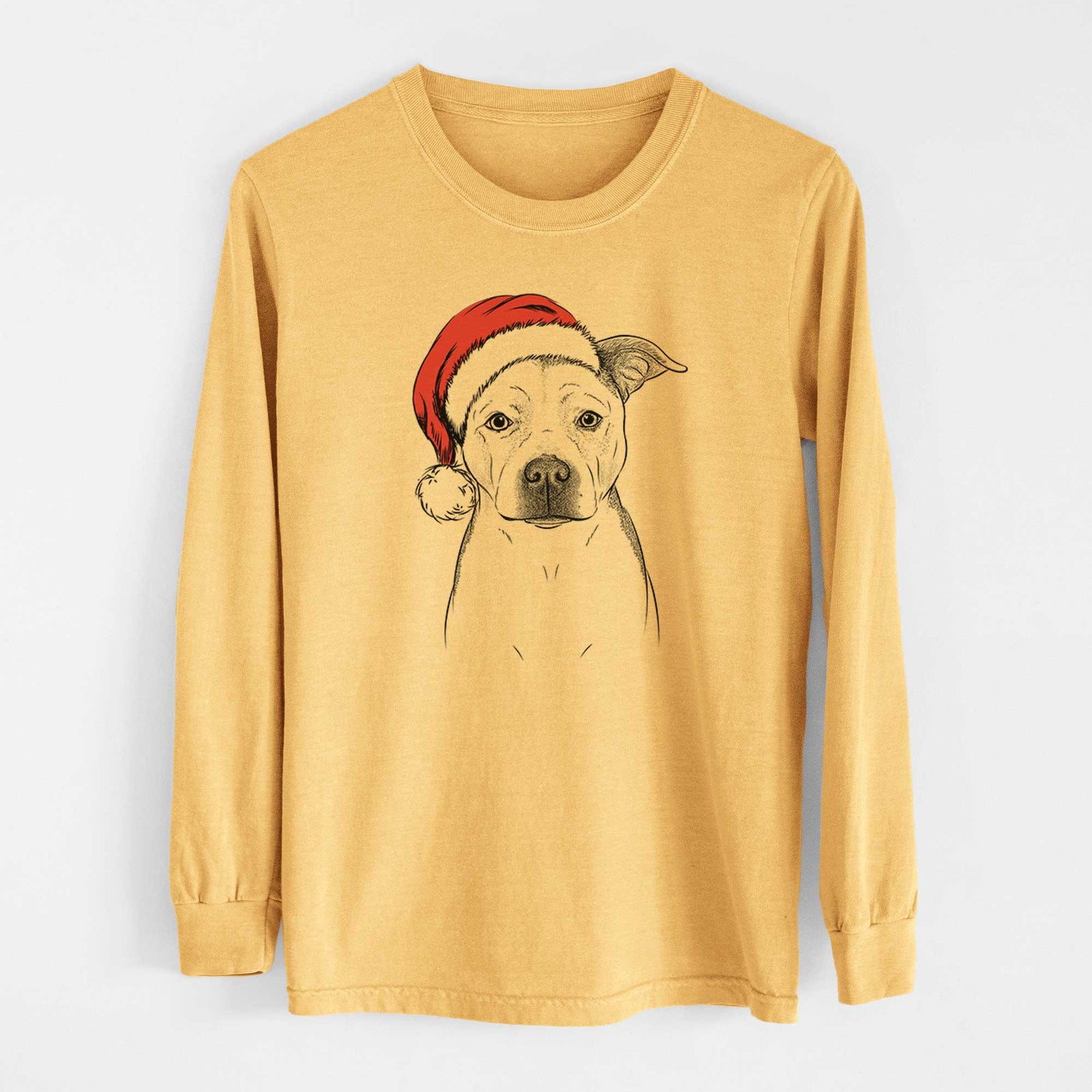 Santa Bailey the Pitbull - Heavyweight 100% Cotton Long Sleeve