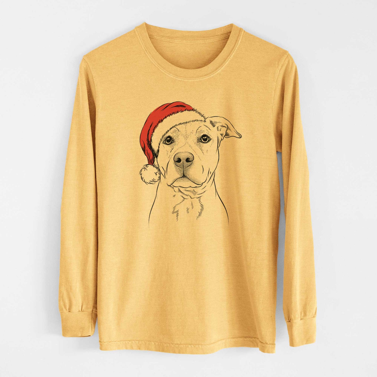 Santa Bailey the American Staffordshire Terrier - Heavyweight 100% Cotton Long Sleeve