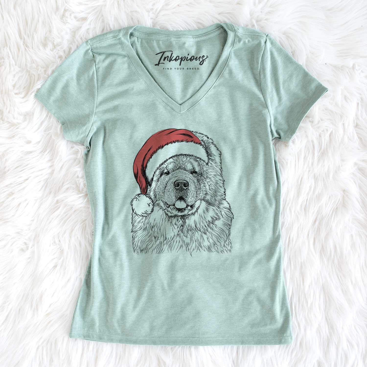 Santa Baloo the Chow Chow - Women's V-neck Shirt