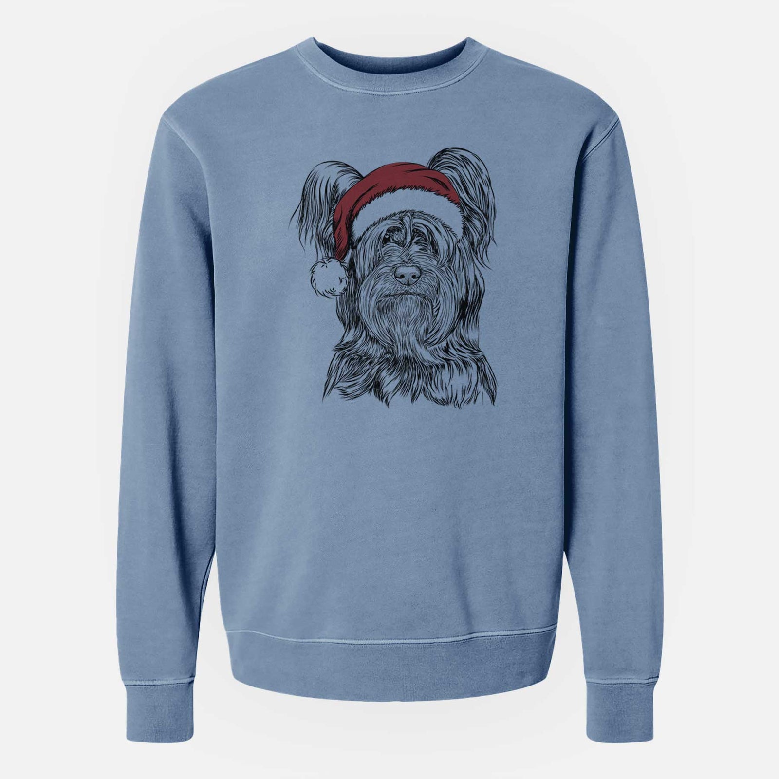 Santa Bandit the Skye Terrier - Unisex Pigment Dyed Crew Sweatshirt