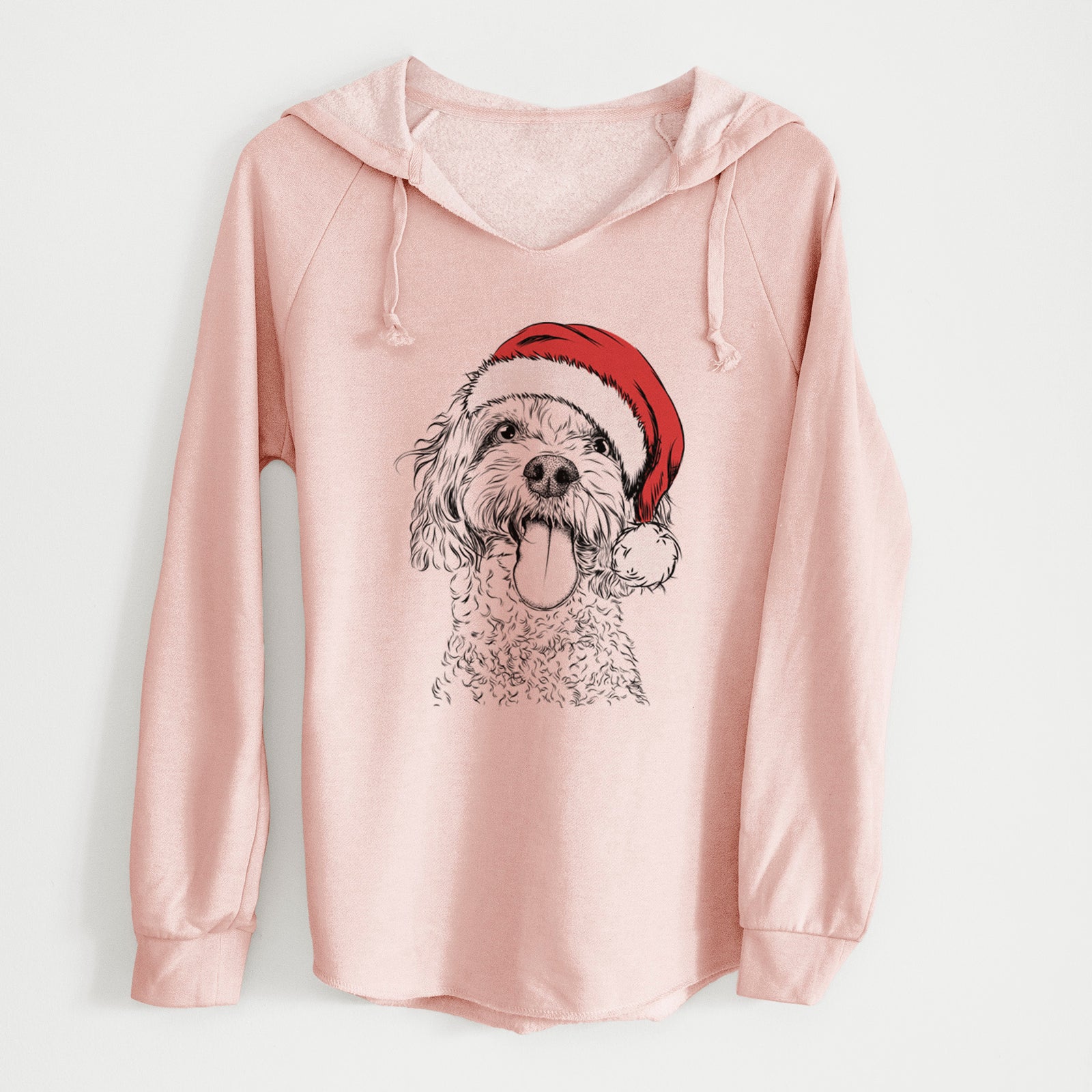 Santa Barney the Cavachon - Cali Wave Hooded Sweatshirt