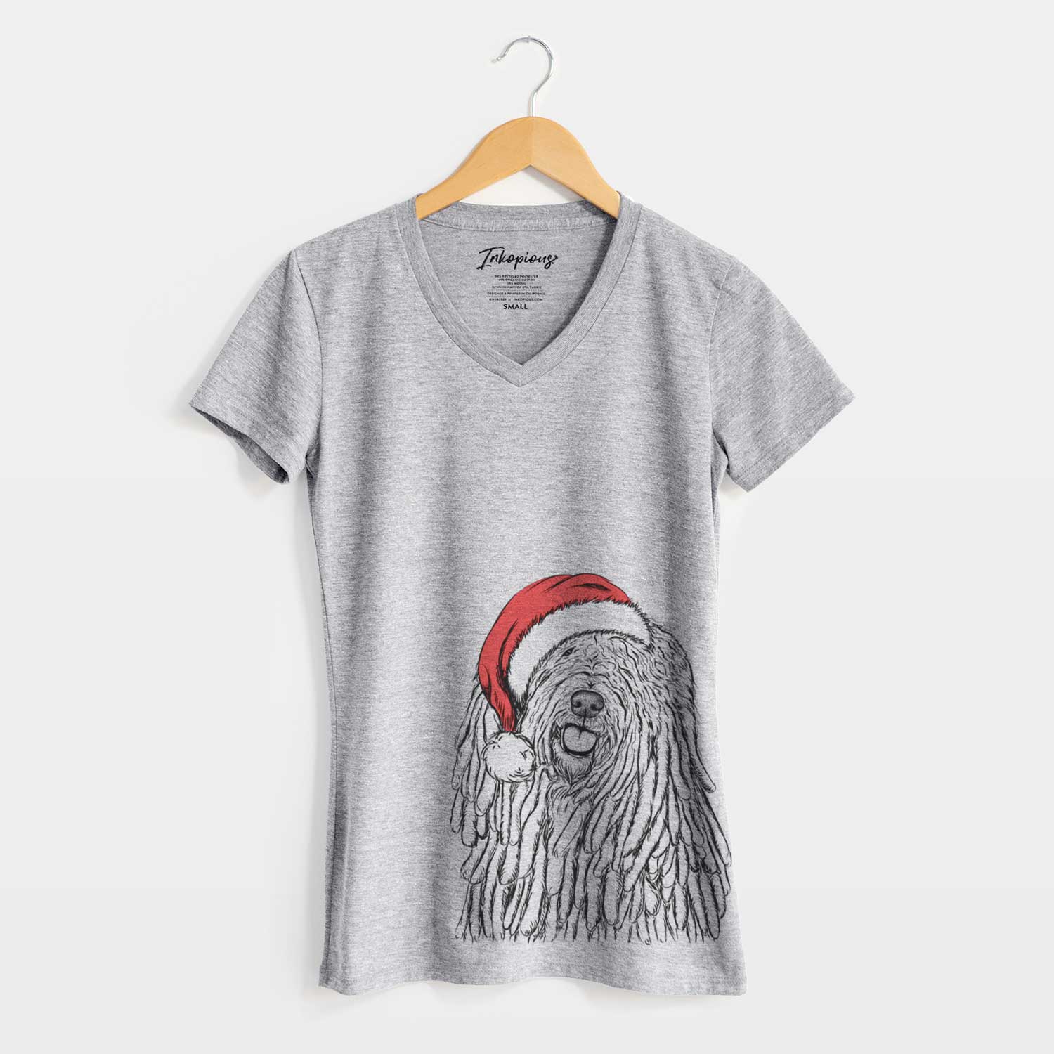 Santa Barry the Komondor - Women's V-neck Shirt