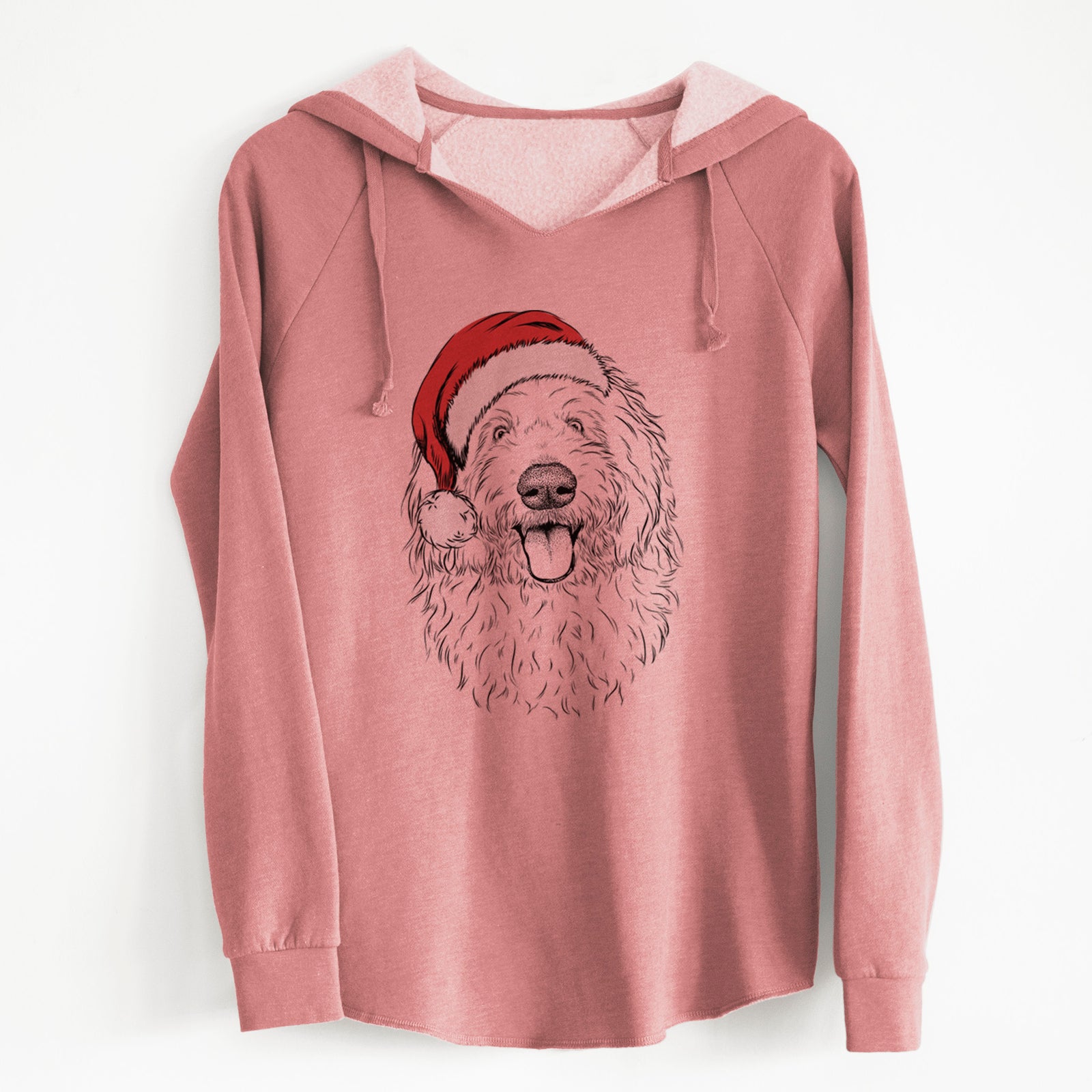 Santa Barry the Old English Sheepdog - Cali Wave Hooded Sweatshirt