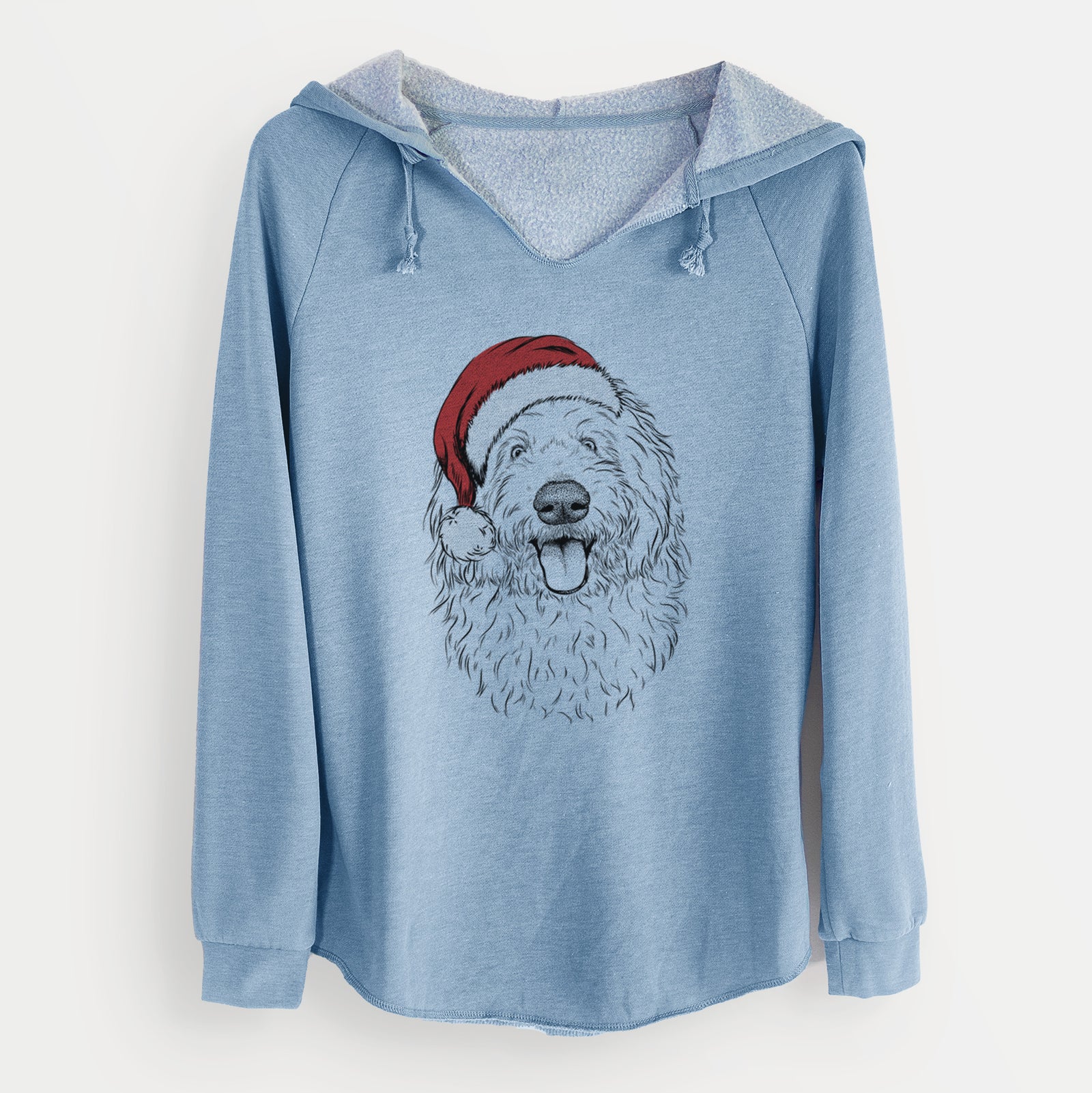 Santa Barry the Old English Sheepdog - Cali Wave Hooded Sweatshirt