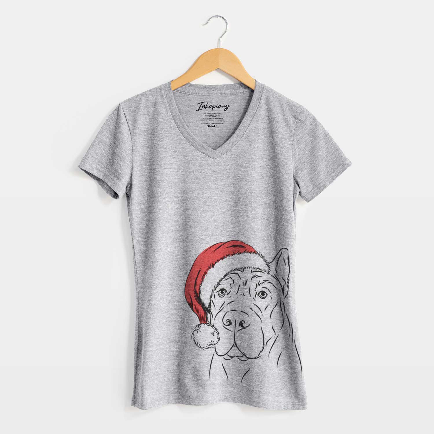 Santa Bearson the Cane Corso - Women's V-neck Shirt