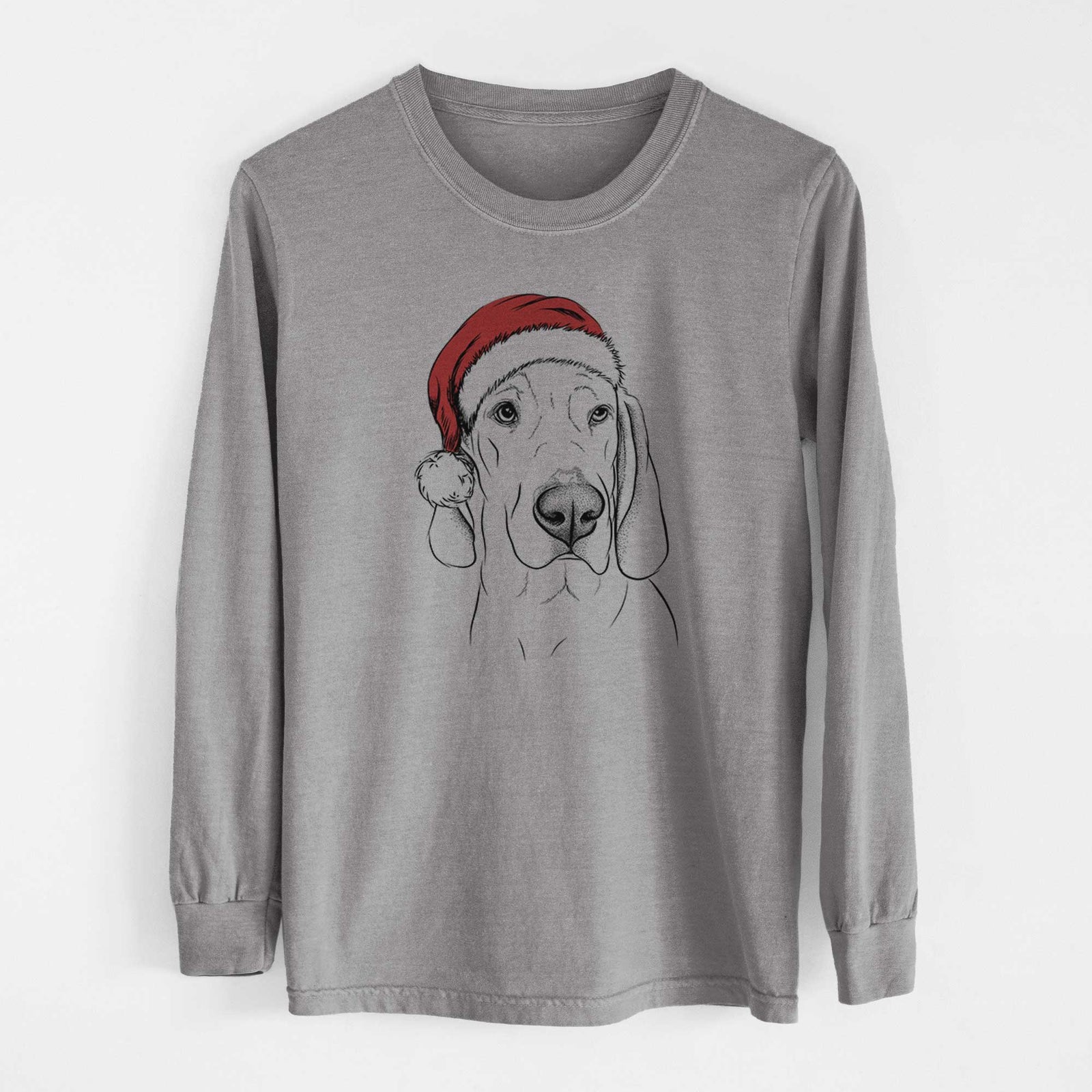 Santa Beauregard the American Redbone Coonhound - Heavyweight 100% Cotton Long Sleeve