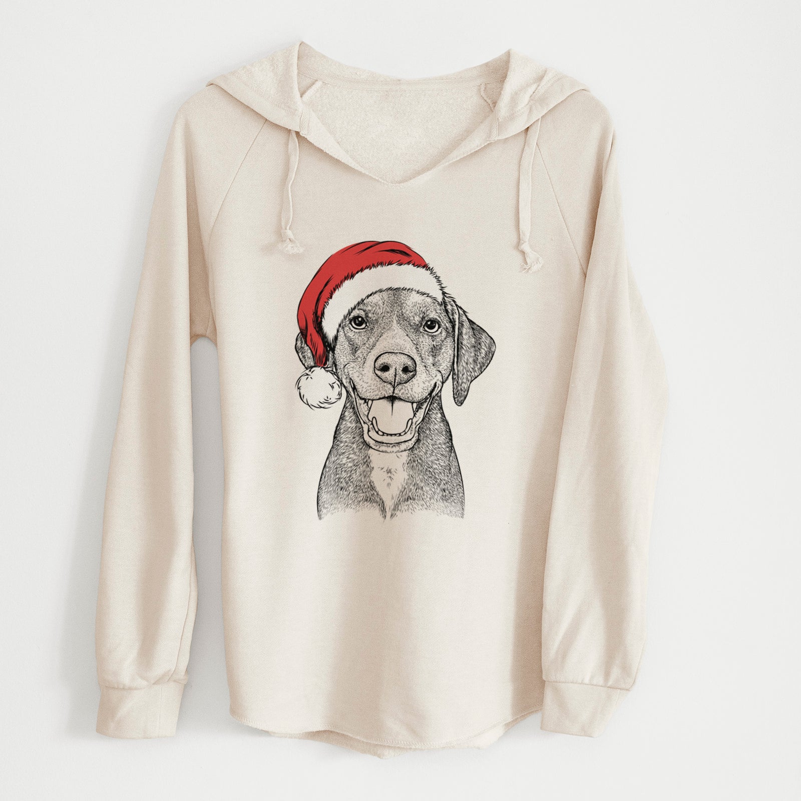 Santa Beaver the Hound Mix - Cali Wave Hooded Sweatshirt