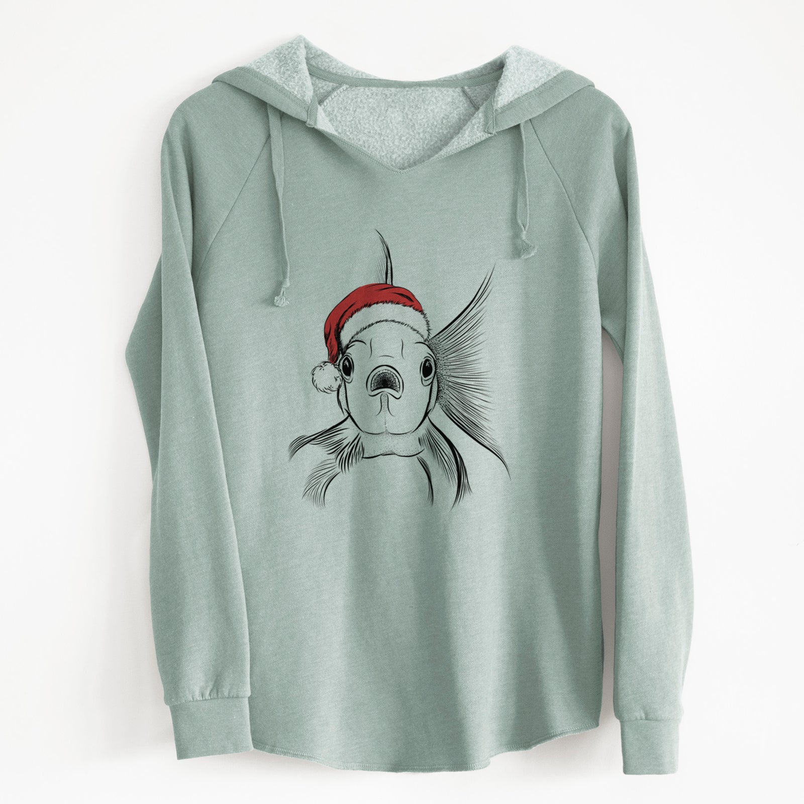 Santa Beefcake the Goldfish - Cali Wave Hooded Sweatshirt
