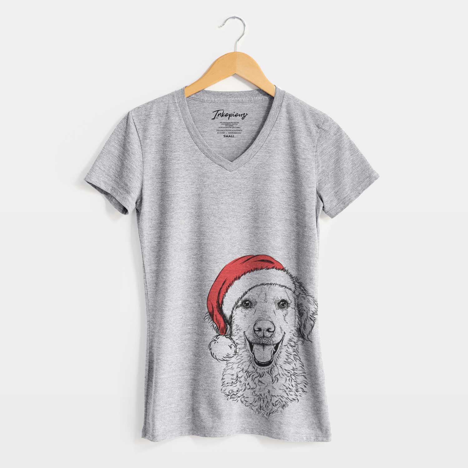 Santa Bella Bean the Goldendoodle - Women's V-neck Shirt