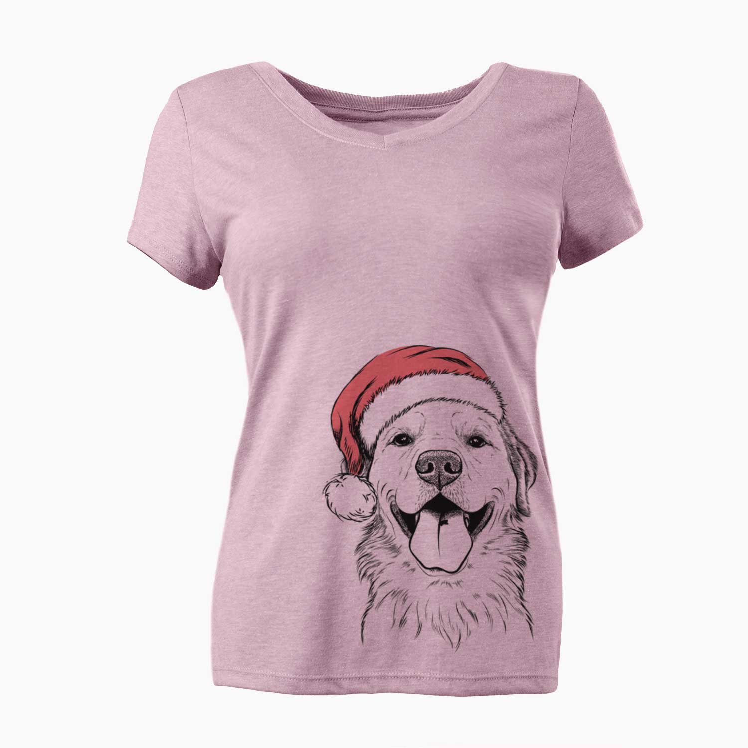 Santa Bennett the Golden Retriever - Women's V-neck Shirt
