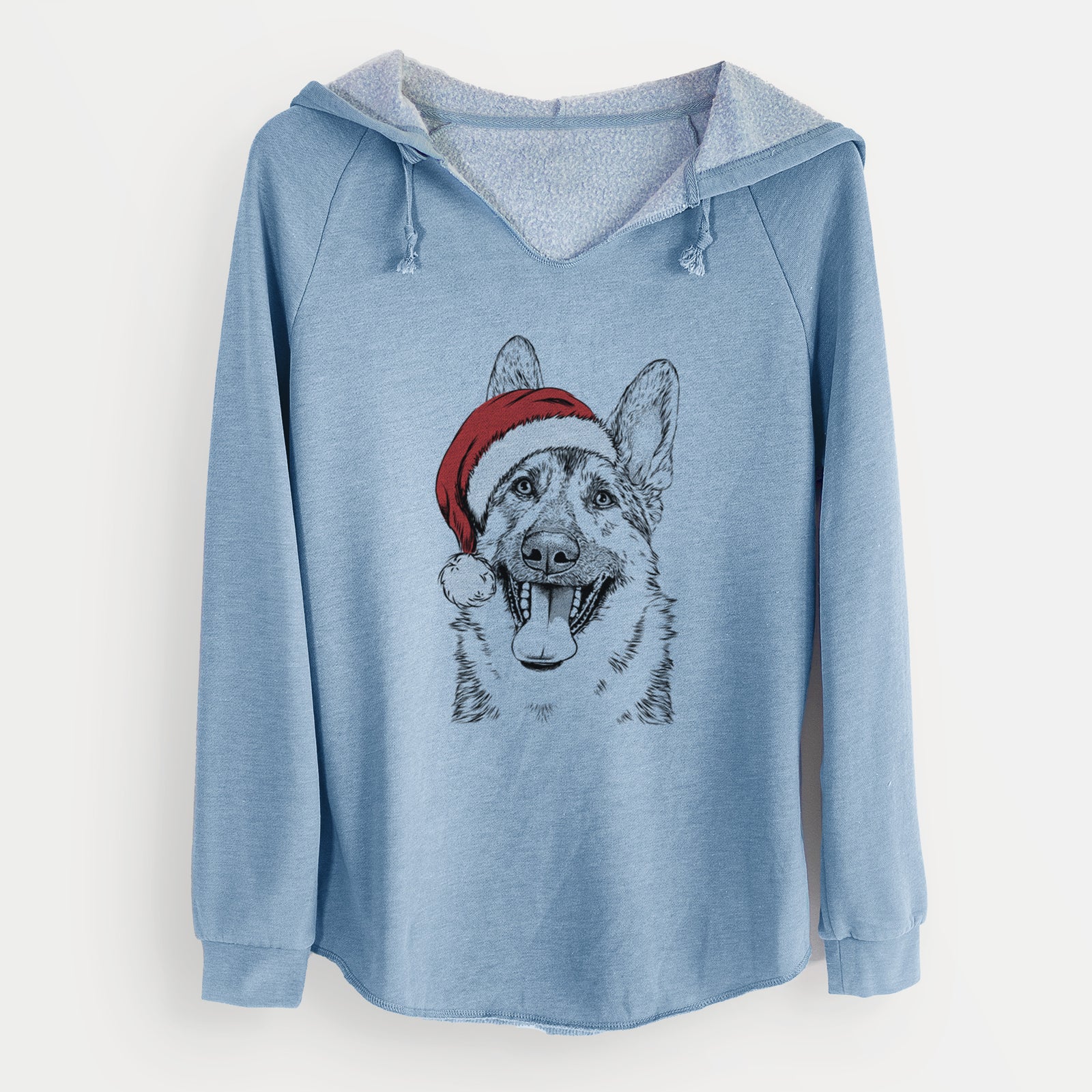 Santa Benson the German Shepherd - Cali Wave Hooded Sweatshirt