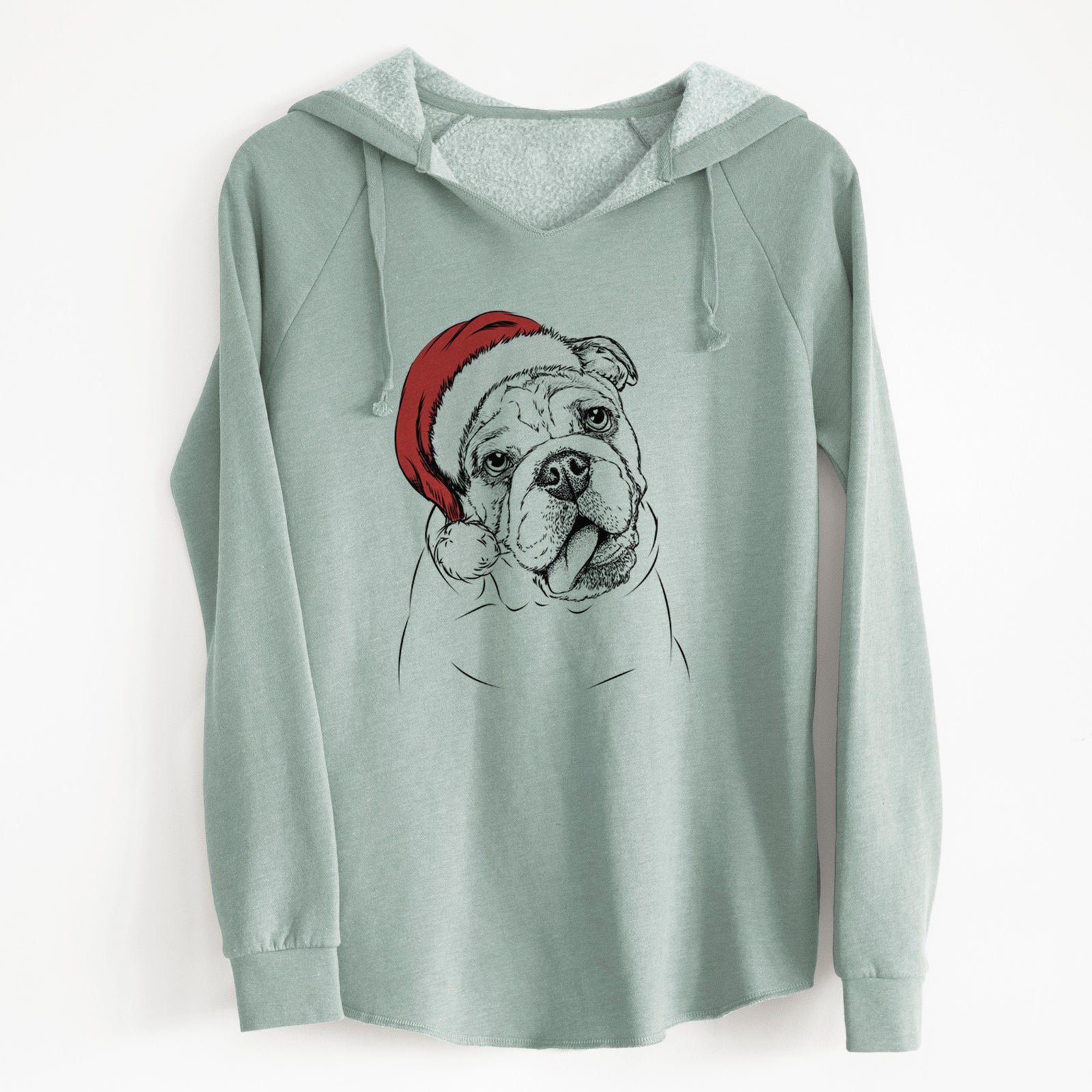 Santa Benson the English Bulldog - Cali Wave Hooded Sweatshirt