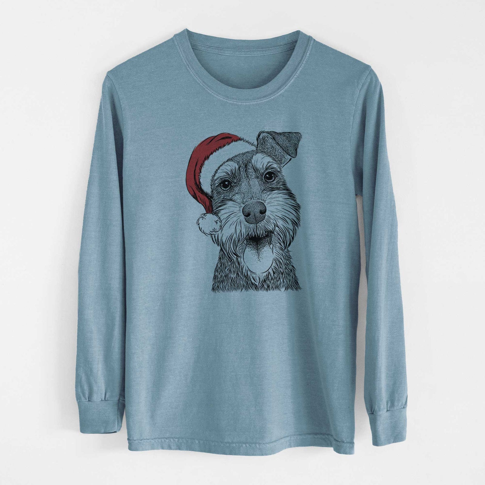 Santa Bernadette the Mini Schnauzer - Heavyweight 100% Cotton Long Sleeve