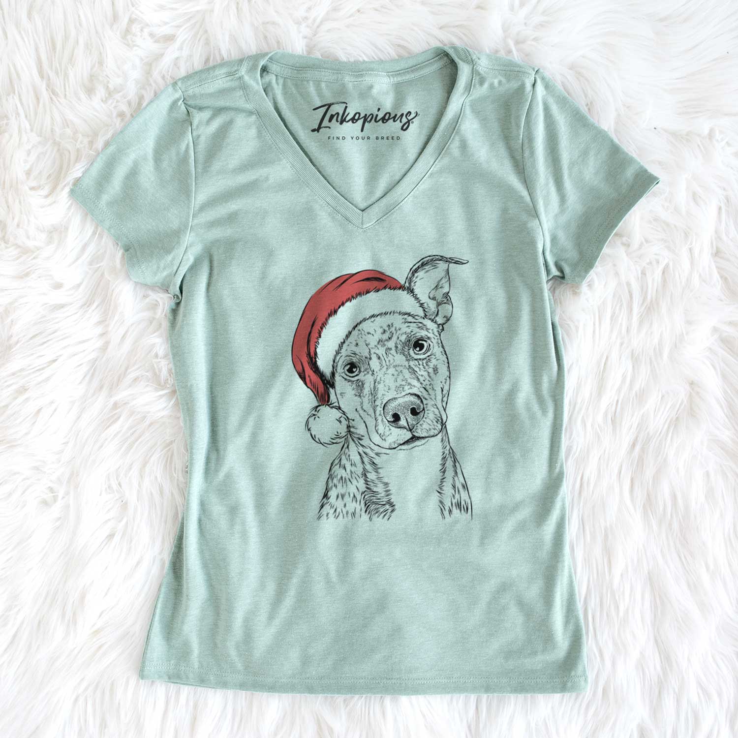 Santa Bianca the Mixed Breed - Women's V-neck Shirt