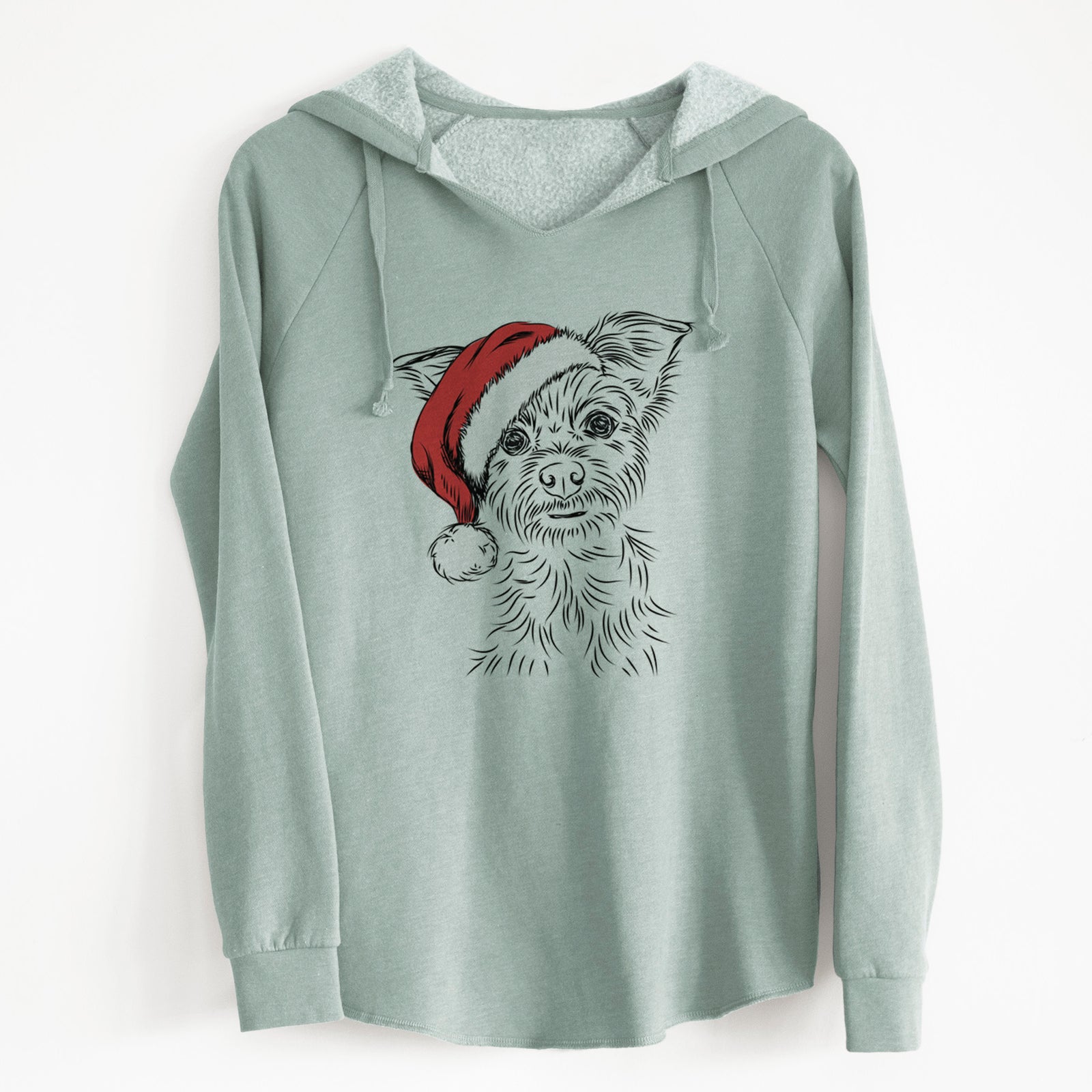 Santa Bingo the Yorkshire Terrier - Cali Wave Hooded Sweatshirt