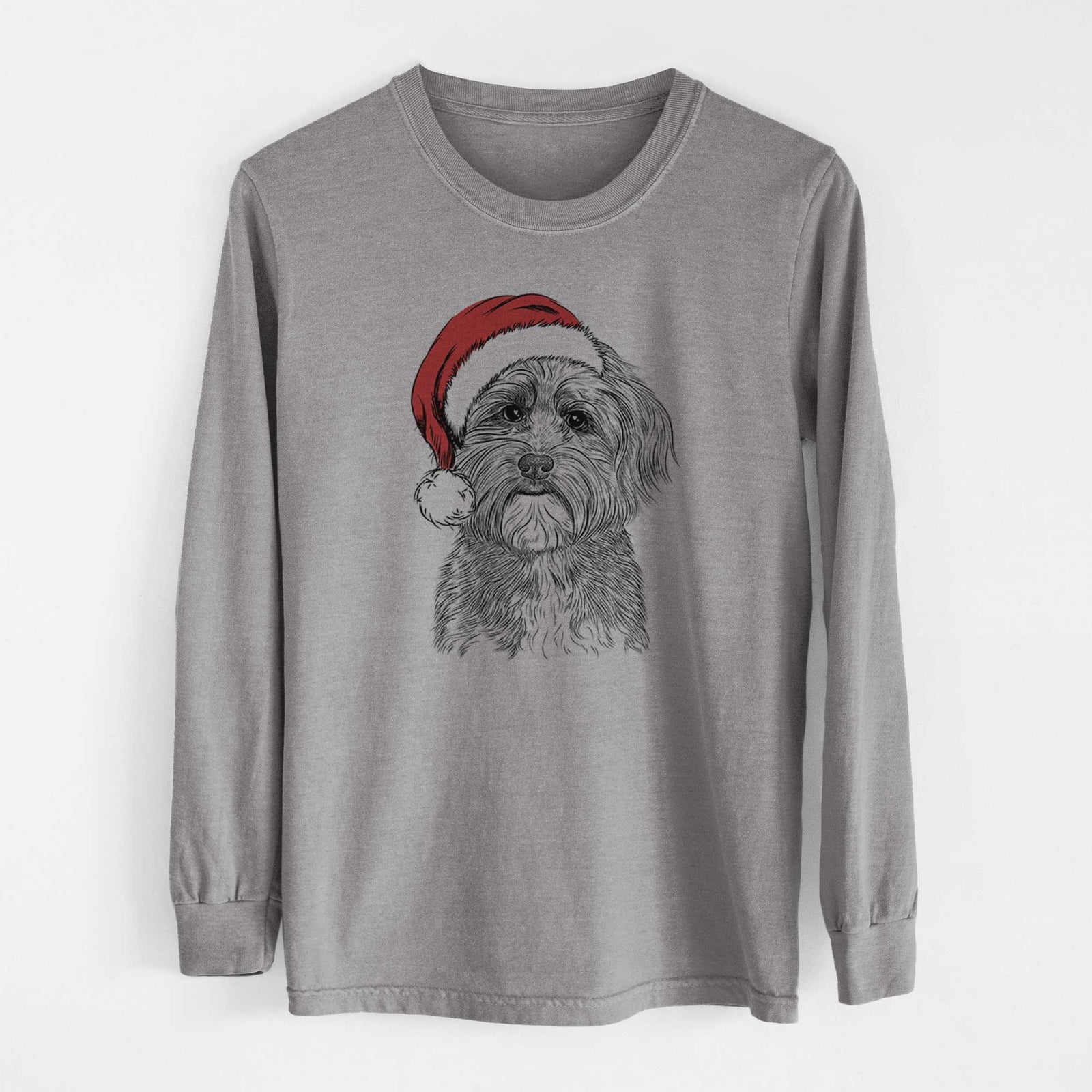 Santa Bingo the Mixed Breed - Heavyweight 100% Cotton Long Sleeve