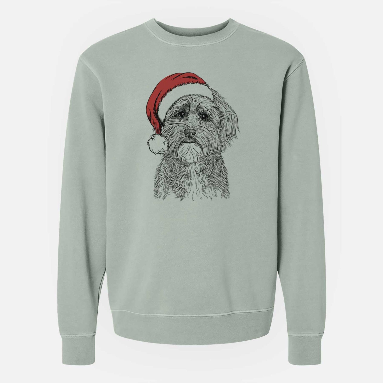 Santa Bingo the Mixed Breed - Unisex Pigment Dyed Crew Sweatshirt