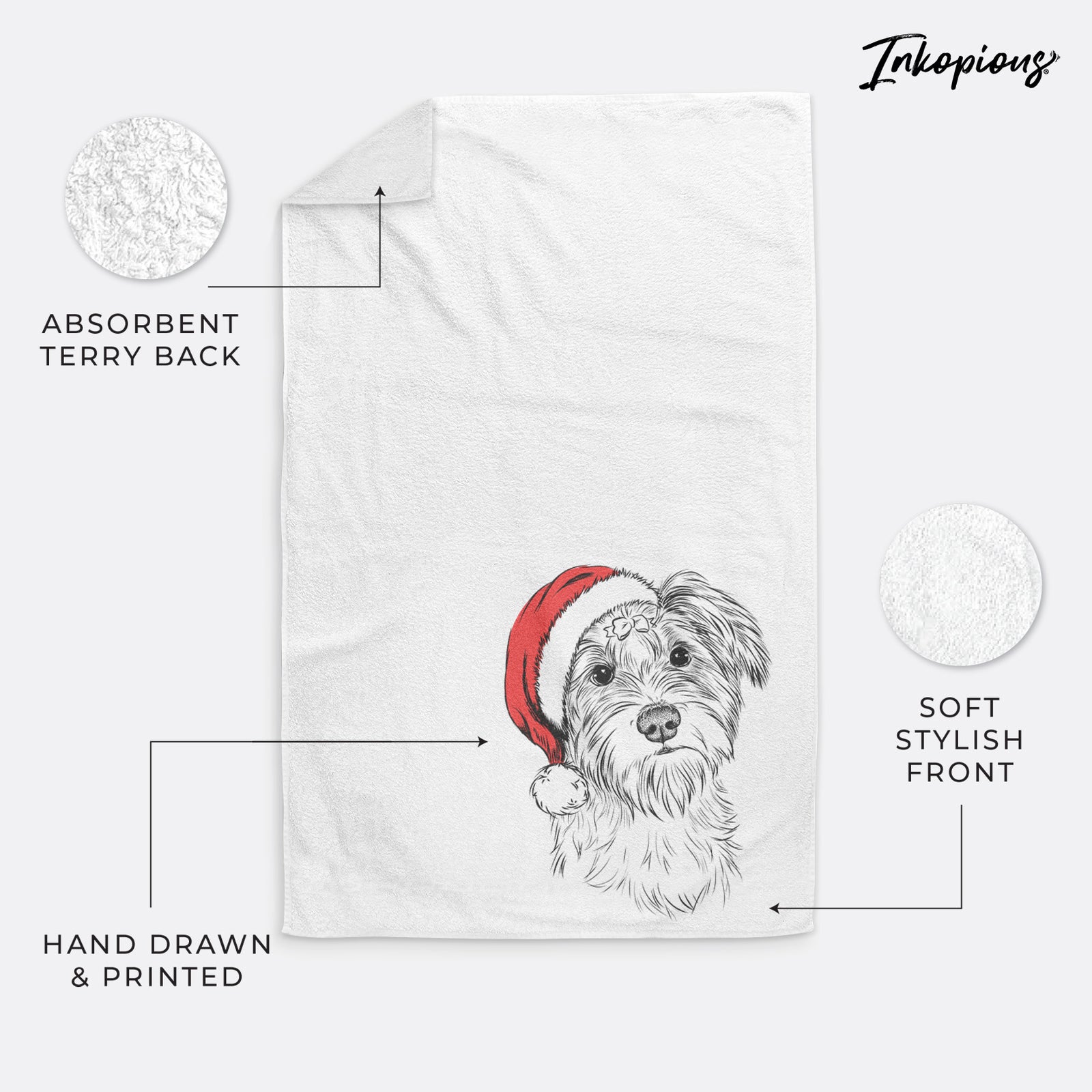 Birdee the Schnauzer Mix Decorative Hand Towel