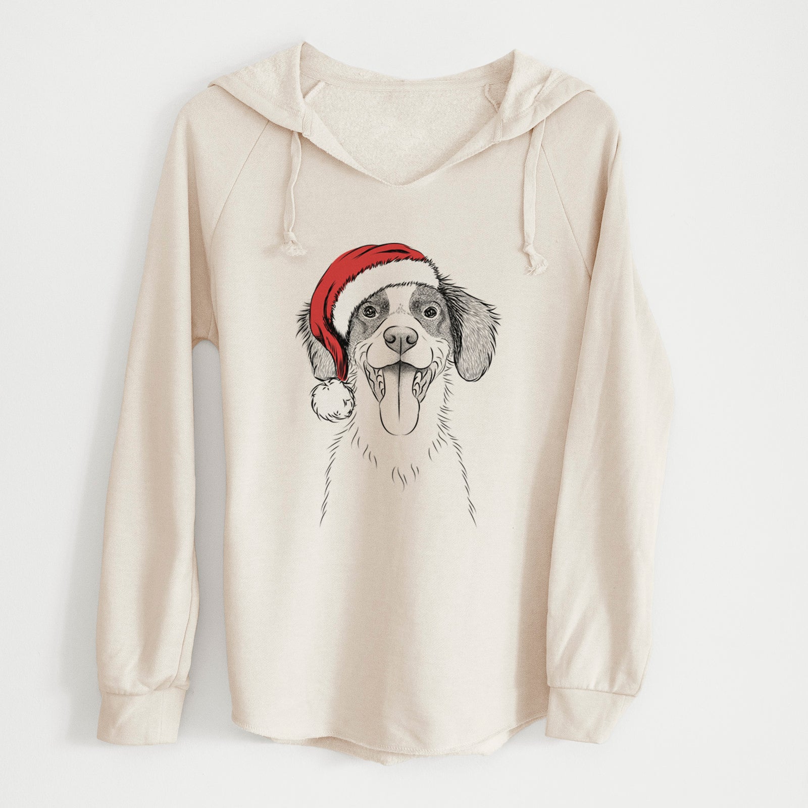 Santa Birdie the Brittany - Cali Wave Hooded Sweatshirt