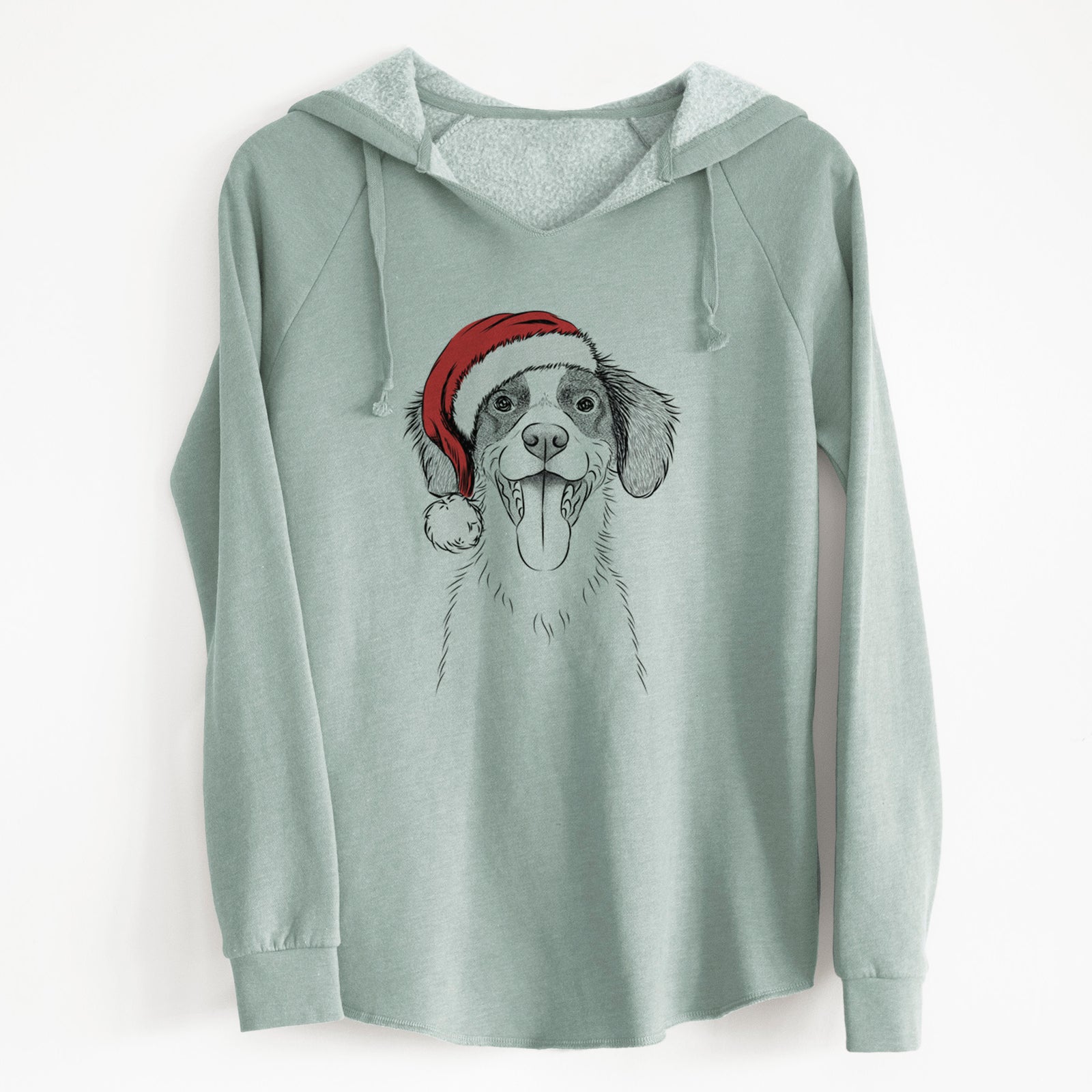 Santa Birdie the Brittany - Cali Wave Hooded Sweatshirt