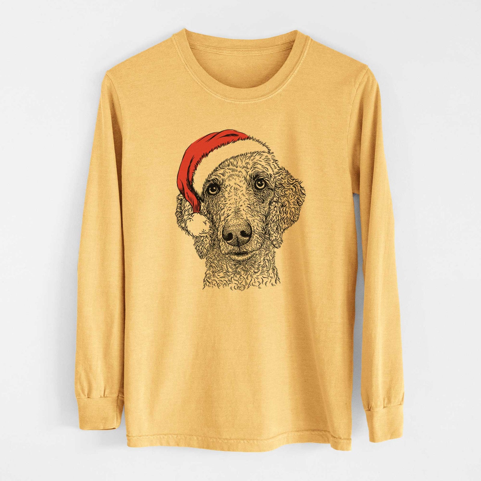 Santa Blossom the Poodle - Heavyweight 100% Cotton Long Sleeve