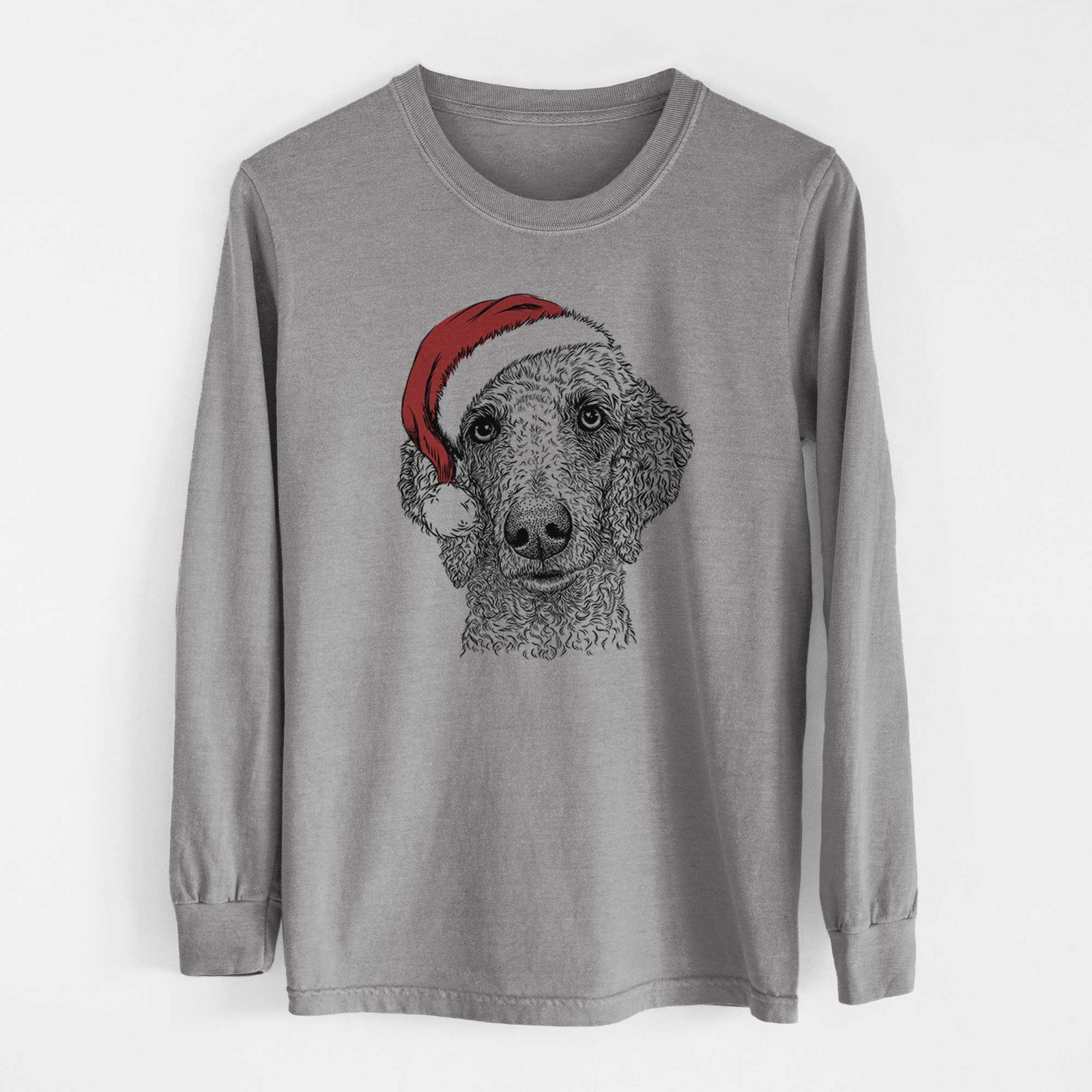 Santa Blossom the Poodle - Heavyweight 100% Cotton Long Sleeve