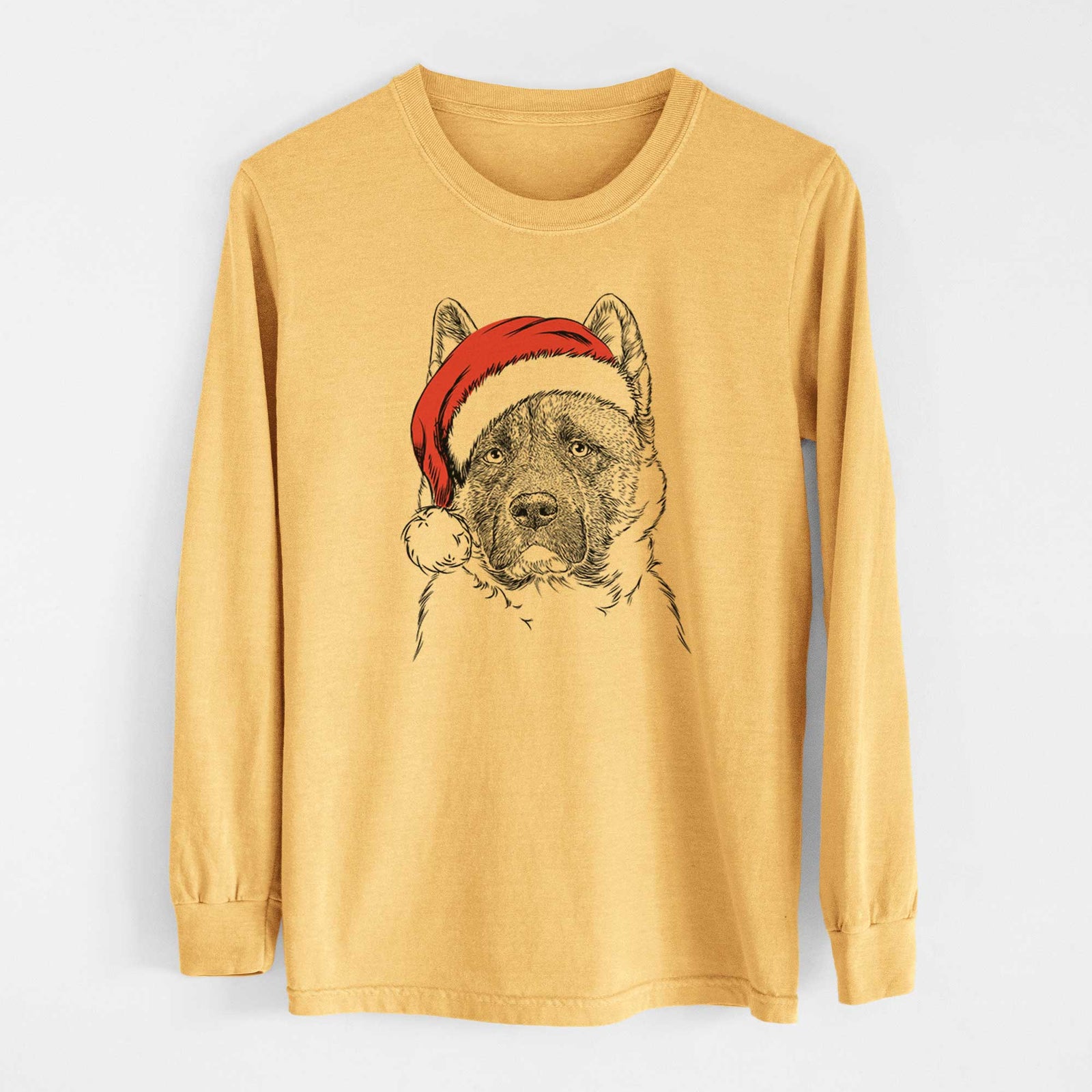Santa Bo the American Akita - Heavyweight 100% Cotton Long Sleeve