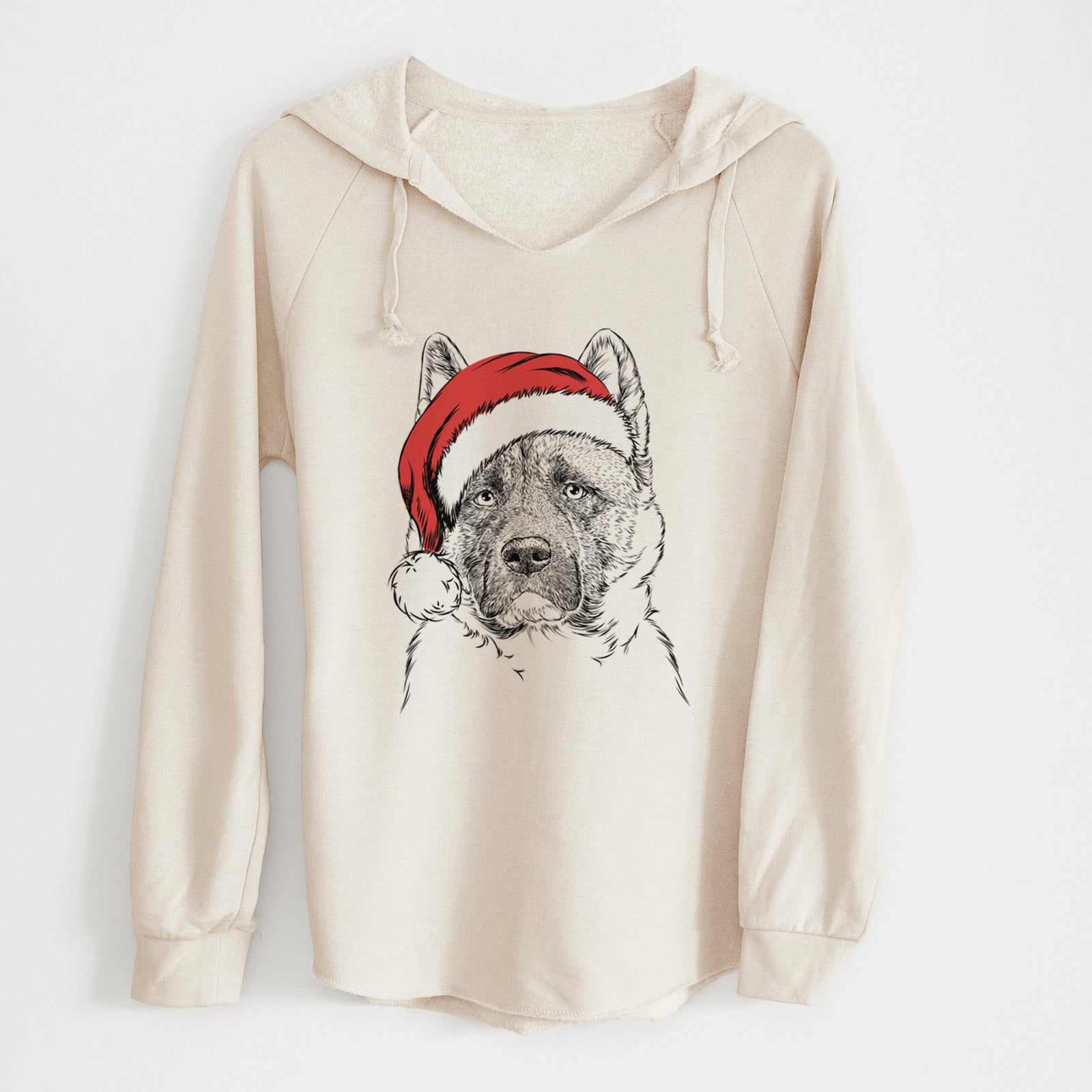 Santa Bo the American Akita - Cali Wave Hooded Sweatshirt