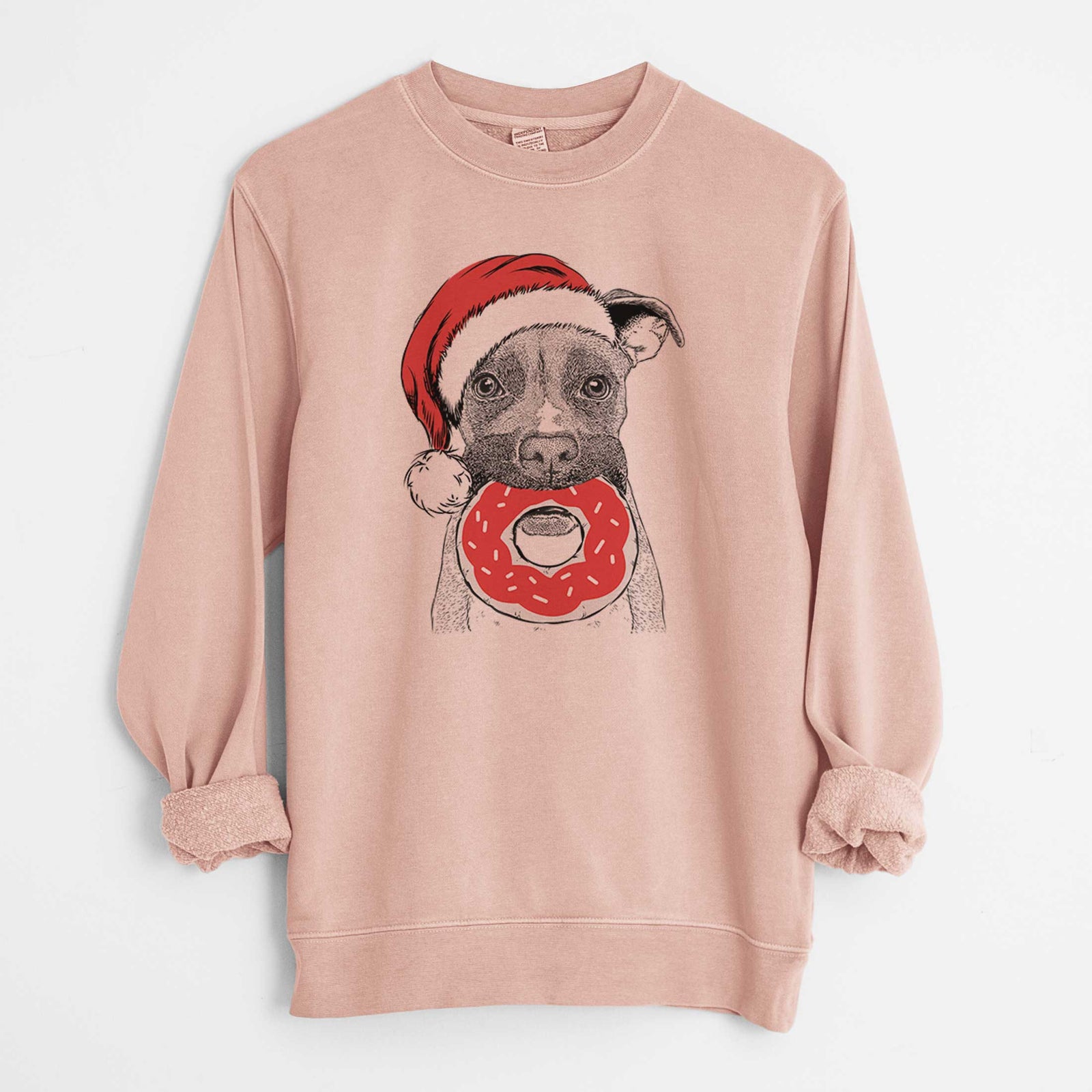 Santa Bo the Boxer - Unisex Pigment Dyed Crew Sweatshirt