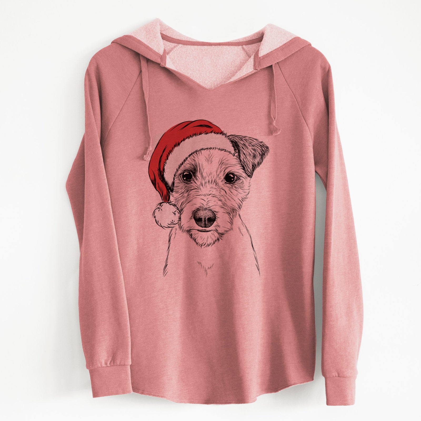 Santa Bogart the Parson Russell Terrier - Cali Wave Hooded Sweatshirt