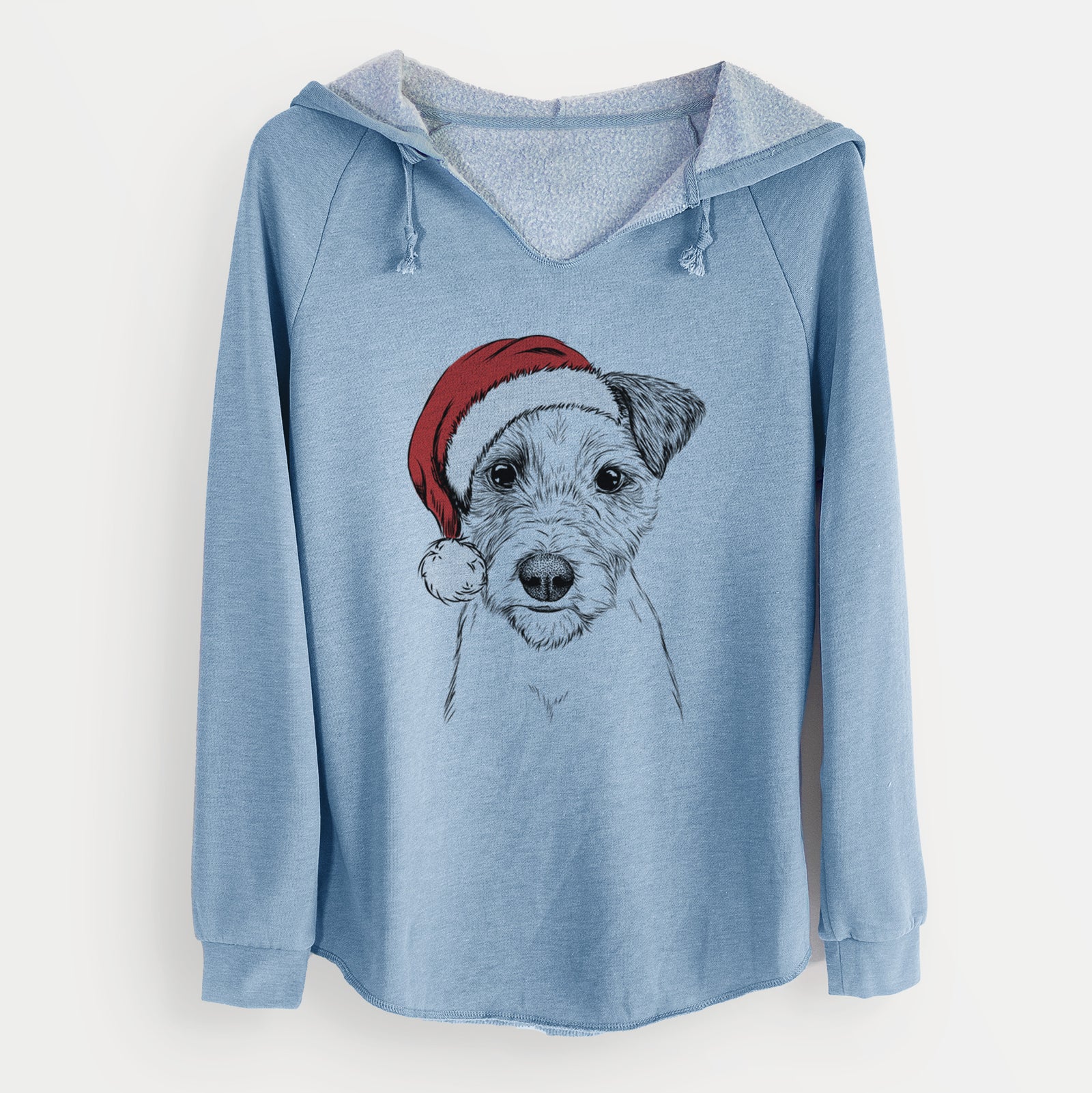 Santa Bogart the Parson Russell Terrier - Cali Wave Hooded Sweatshirt