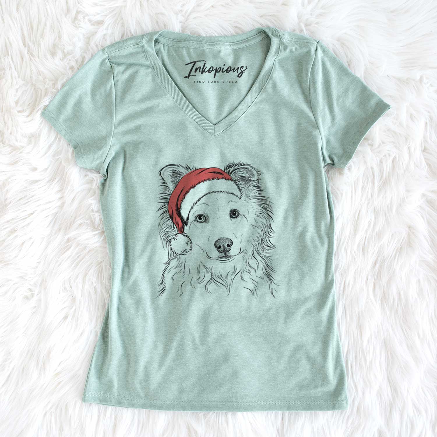 Santa Bonsai the Mixed Breed - Women's V-neck Shirt
