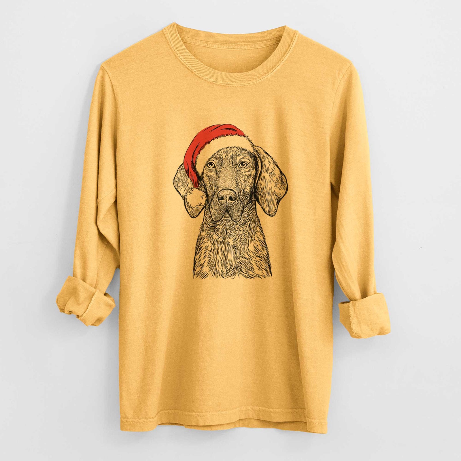 Santa Boone the Plott Hound - Heavyweight 100% Cotton Long Sleeve