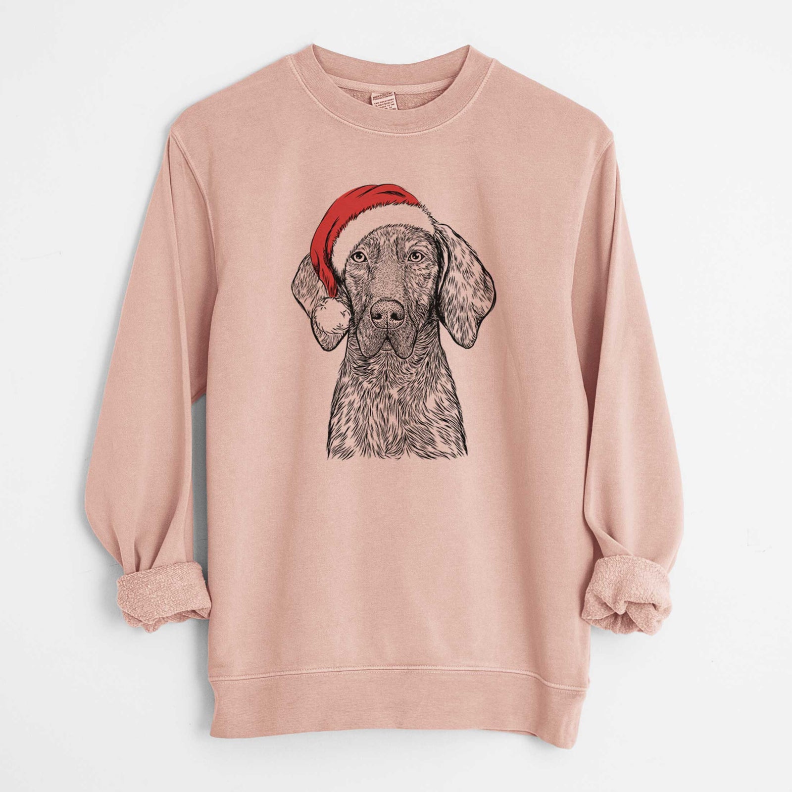 Santa Boone the Plott Hound - Unisex Pigment Dyed Crew Sweatshirt