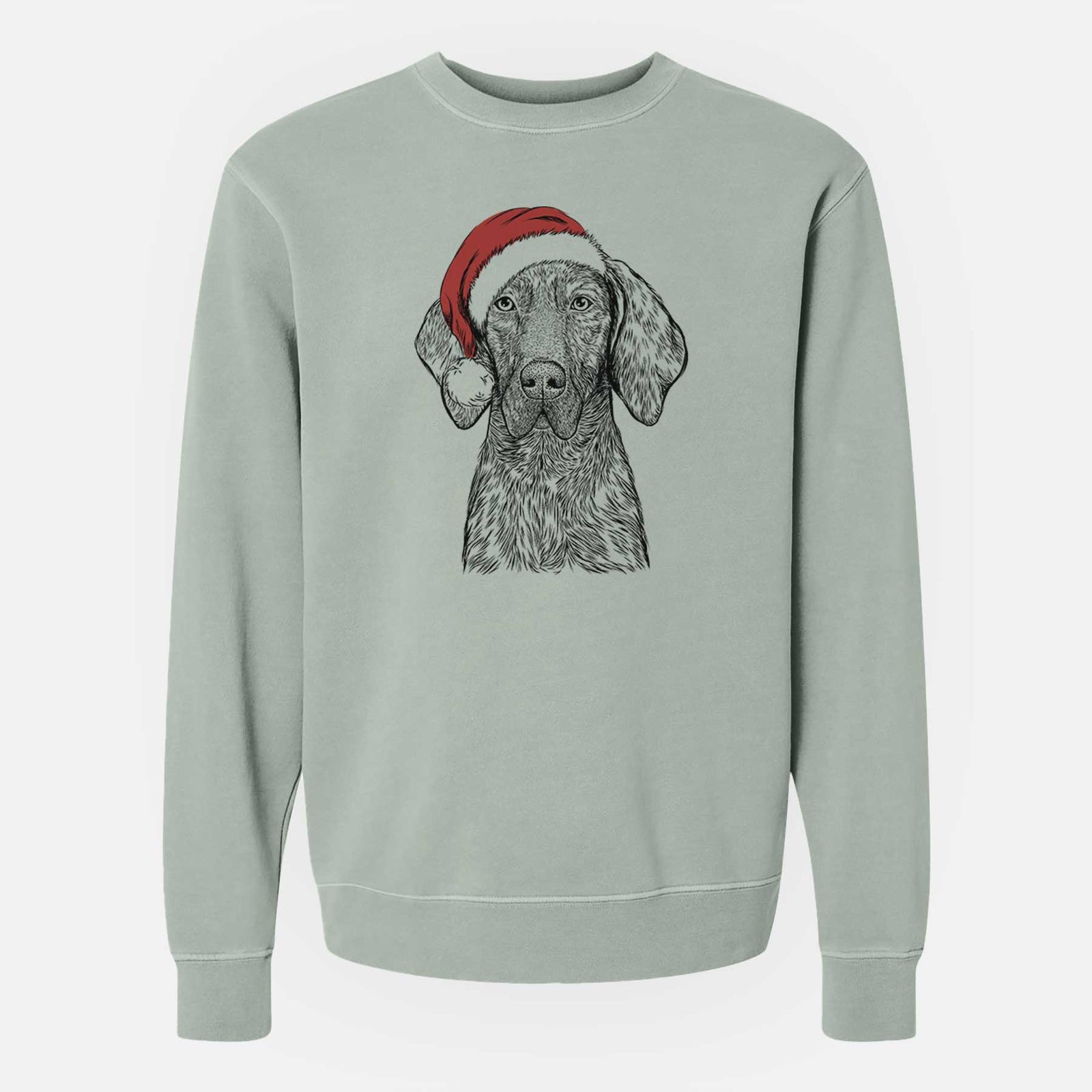 Santa Boone the Plott Hound - Unisex Pigment Dyed Crew Sweatshirt