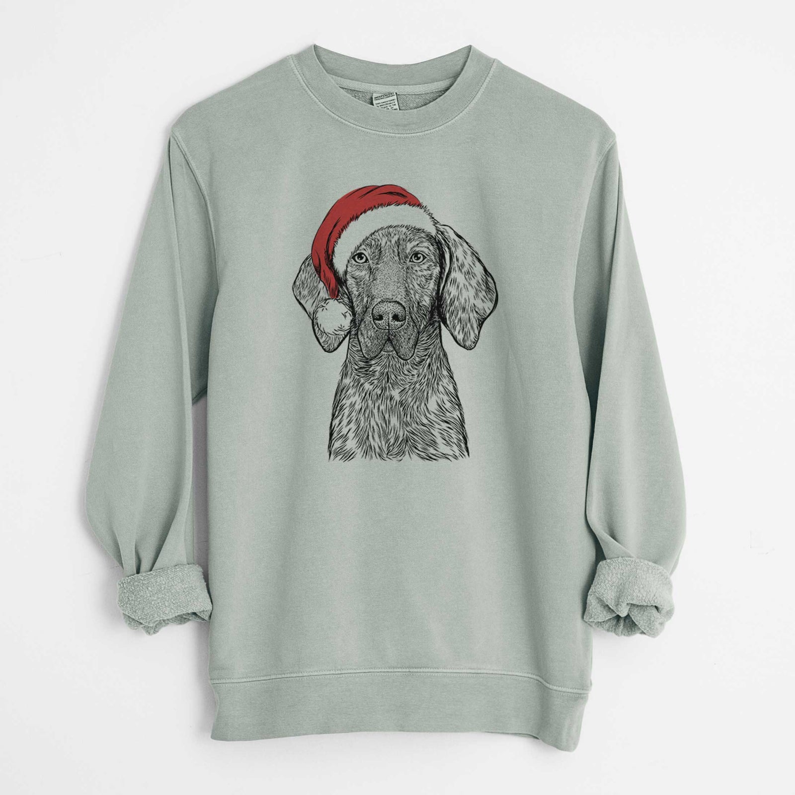 Santa Boone the Plott Hound - Unisex Pigment Dyed Crew Sweatshirt