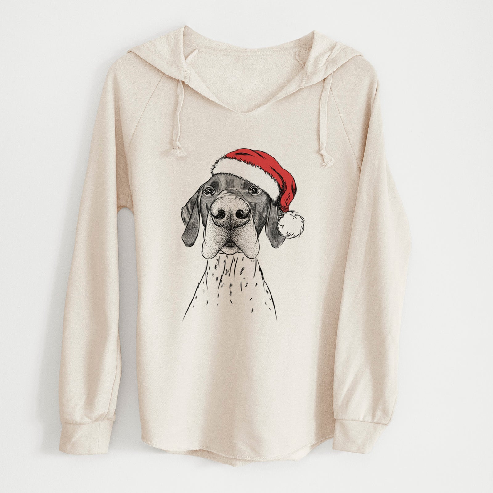 Santa Booze the German Shorthaired Pointer - Cali Wave Hooded Sweatshirt