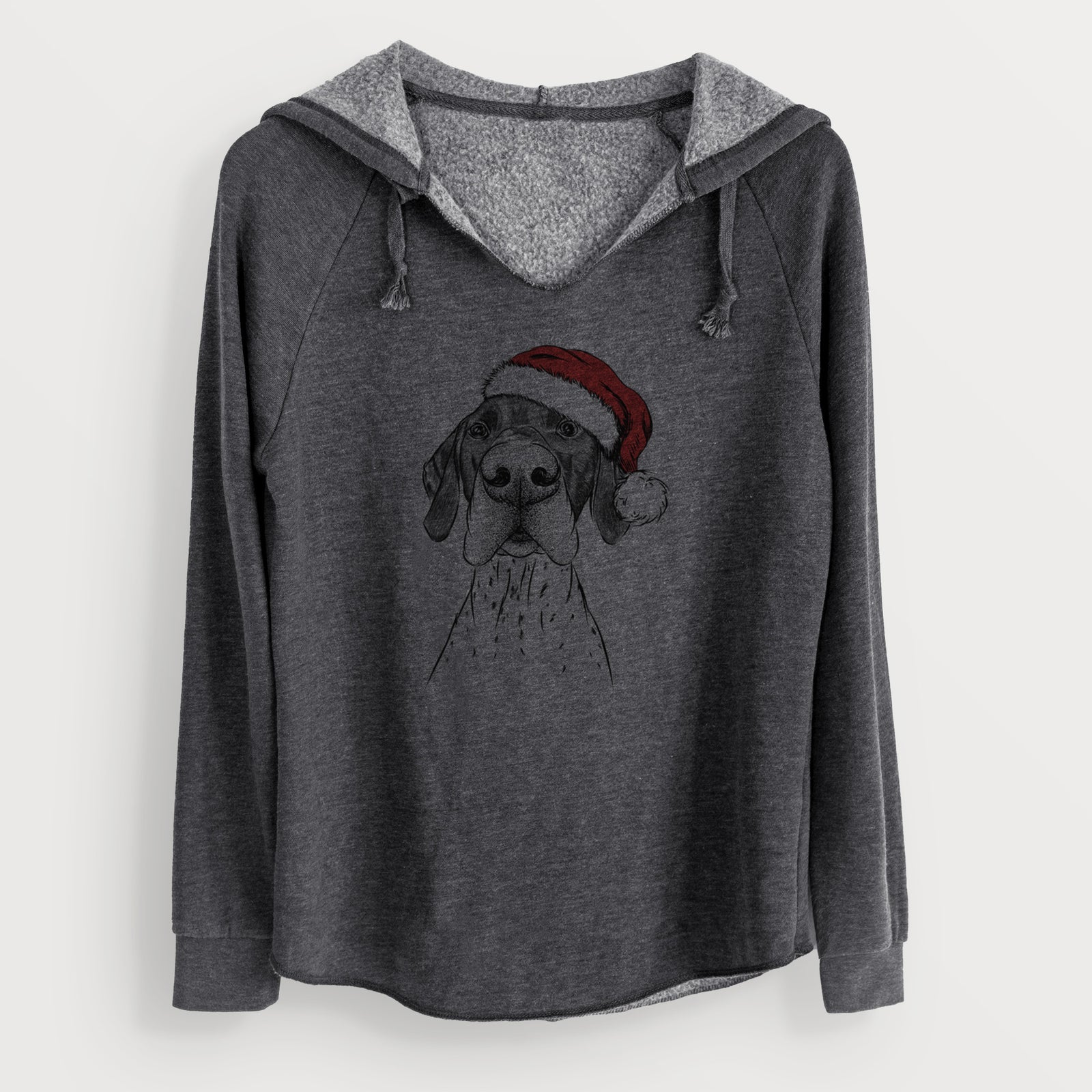 Santa Booze the German Shorthaired Pointer - Cali Wave Hooded Sweatshirt