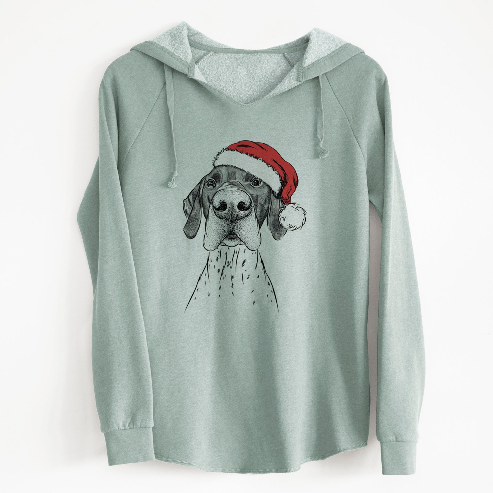 Santa Booze the German Shorthaired Pointer - Cali Wave Hooded Sweatshirt
