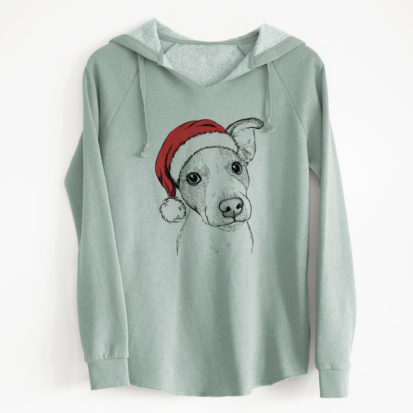 Santa Bosse the Jack Russell Terrier - Cali Wave Hooded Sweatshirt