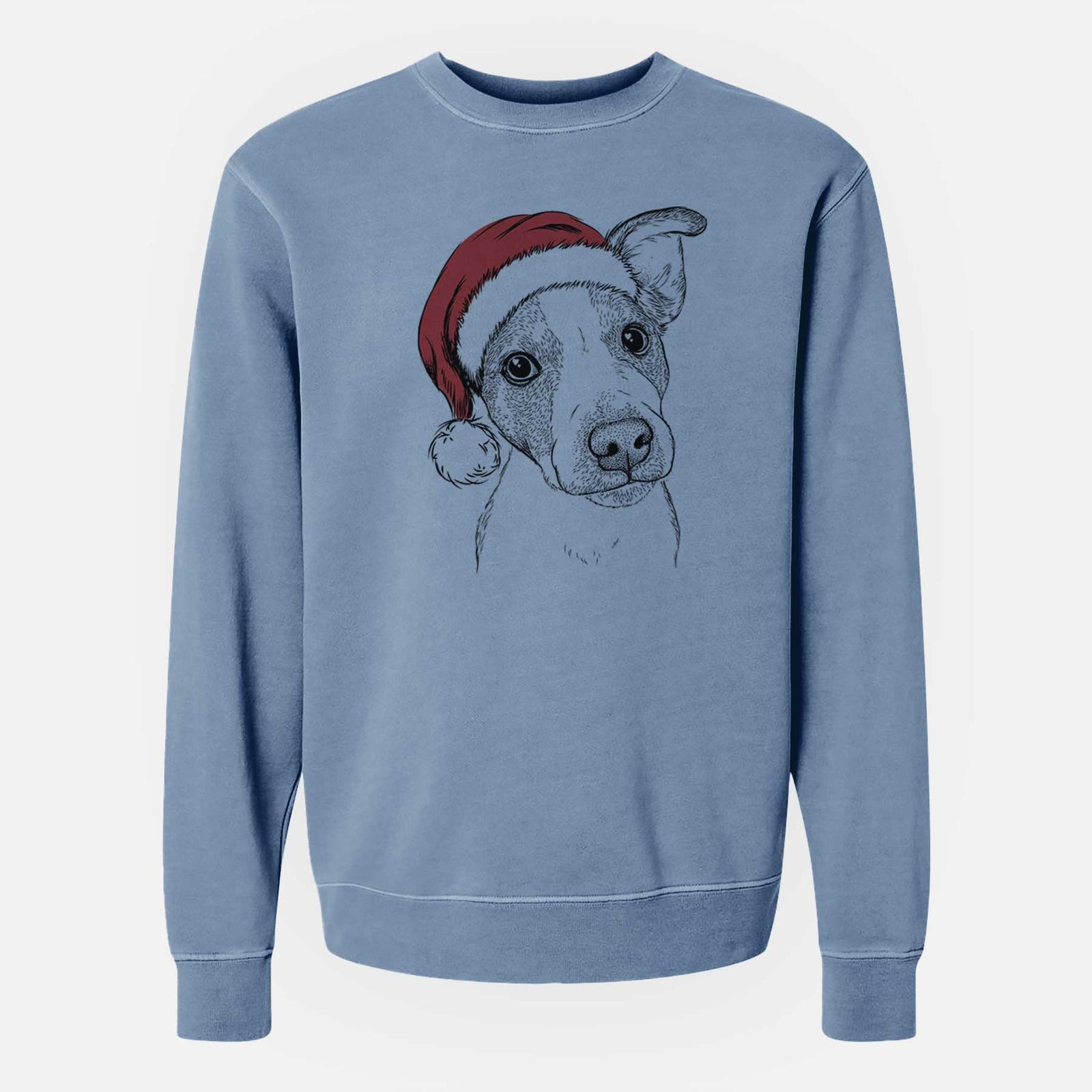 Santa Bosse the Jack Russell Terrier - Unisex Pigment Dyed Crew Sweatshirt
