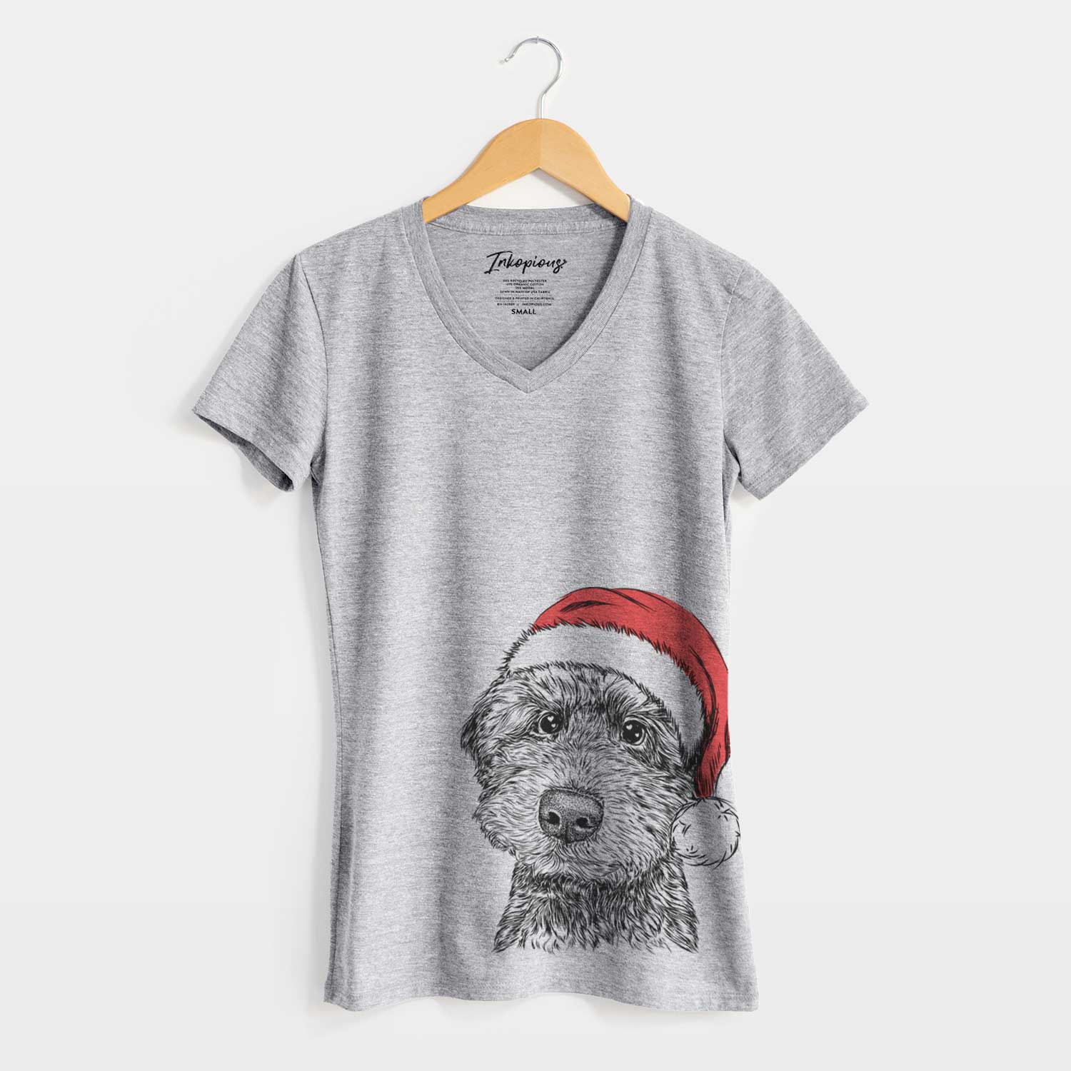 Santa Bowser the Whoodle - Women's V-neck Shirt