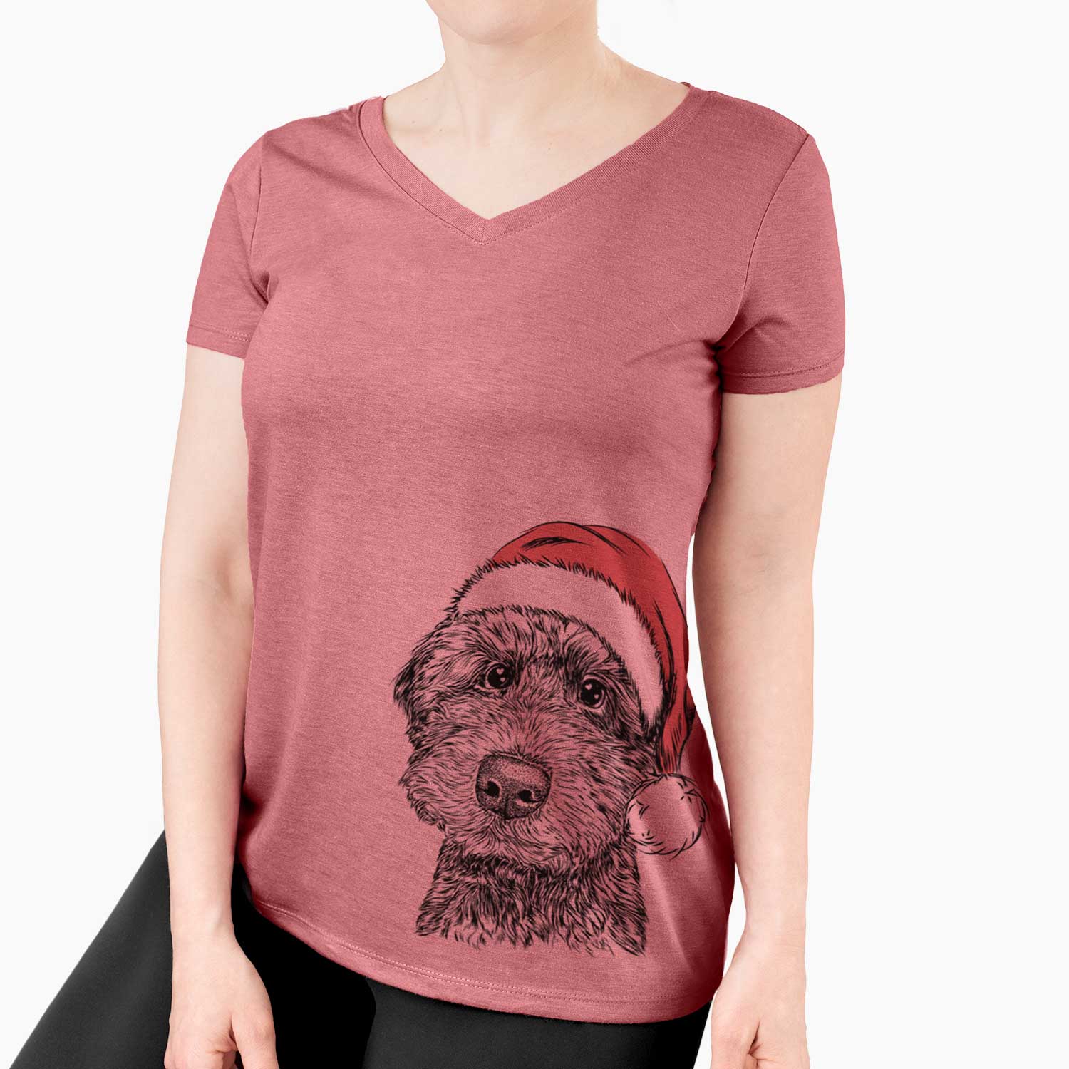 Santa Bowser the Whoodle - Women's V-neck Shirt