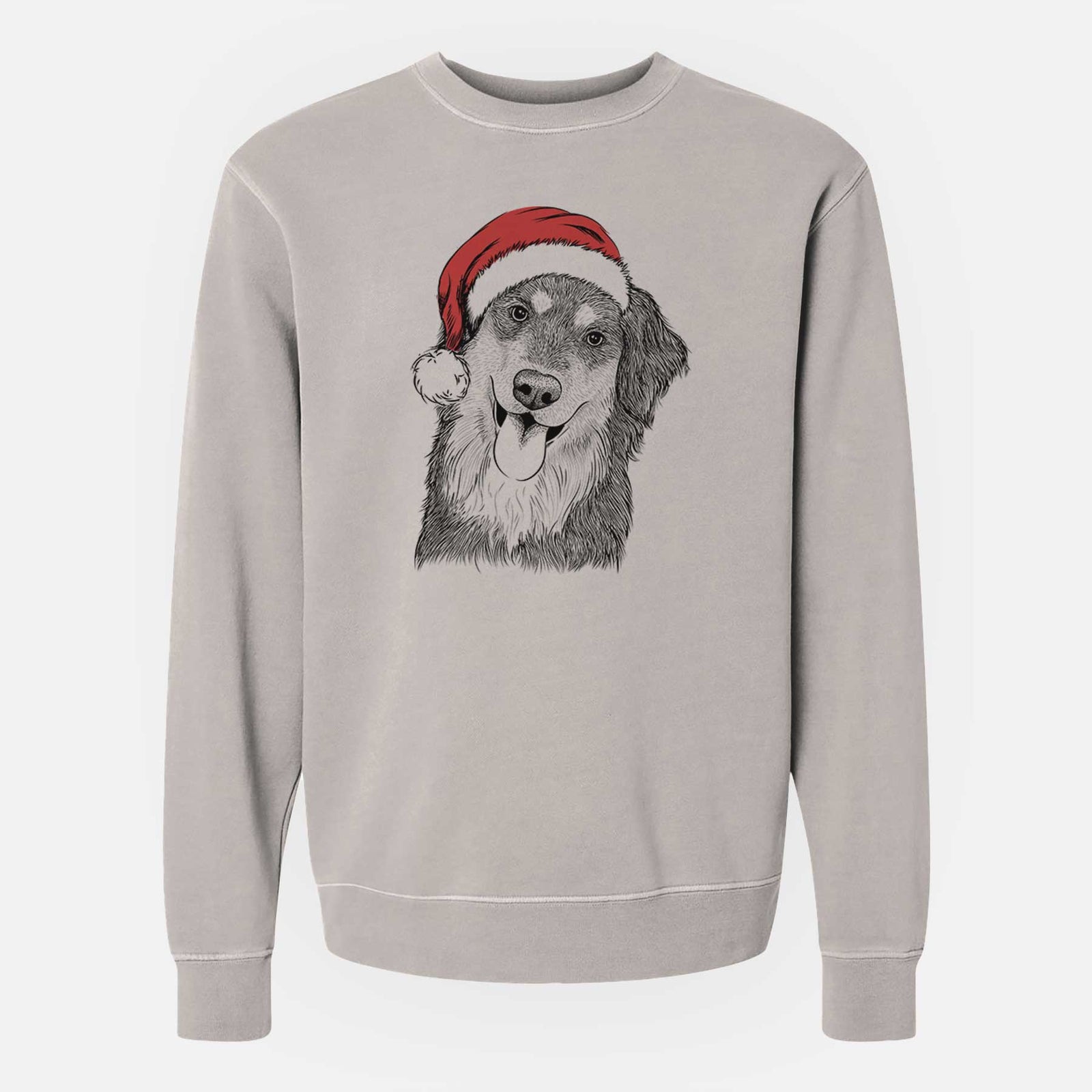 Santa Brodie the Golden Aussie - Unisex Pigment Dyed Crew Sweatshirt