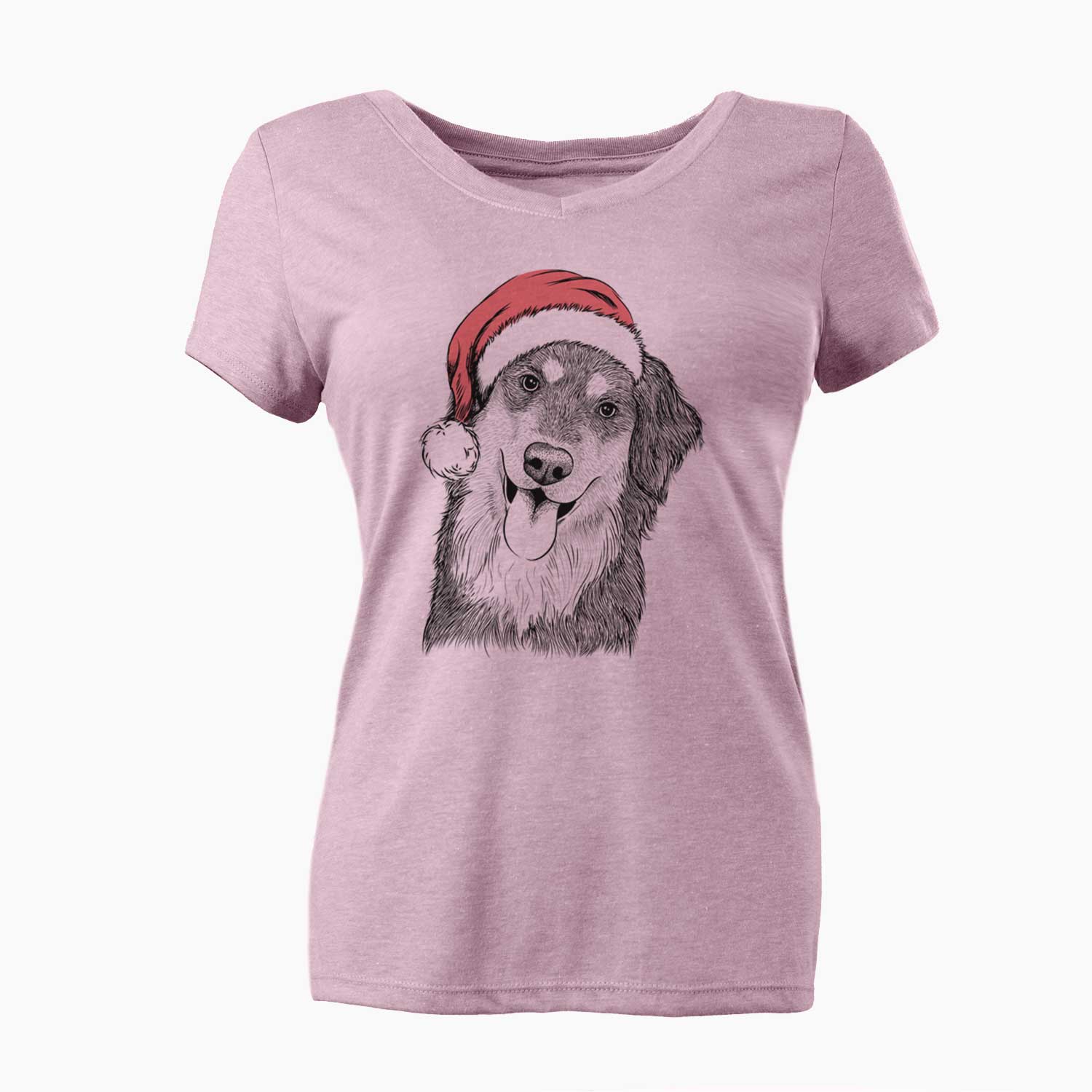 Santa Brodie the Golden Aussie - Women's V-neck Shirt